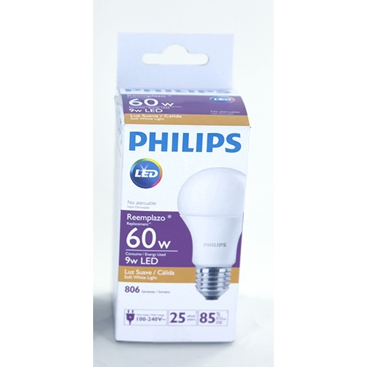 BOMBILLO MASTER LED 9W 60W Equivalent E27 Base 3000K Warm White 100V-240V A19 Light Bulb - Perfect for Home, Office, and Commercial Lighting