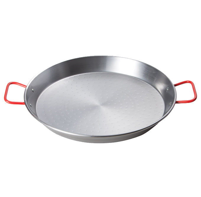 Winco 23.6 Inch Professional Carbon Steel Paella Pan - Polished Finish for Perfect Searing & Browning - Ideal for Spanish Cuisine, Outdoor Cooking & Large Family Gatherings