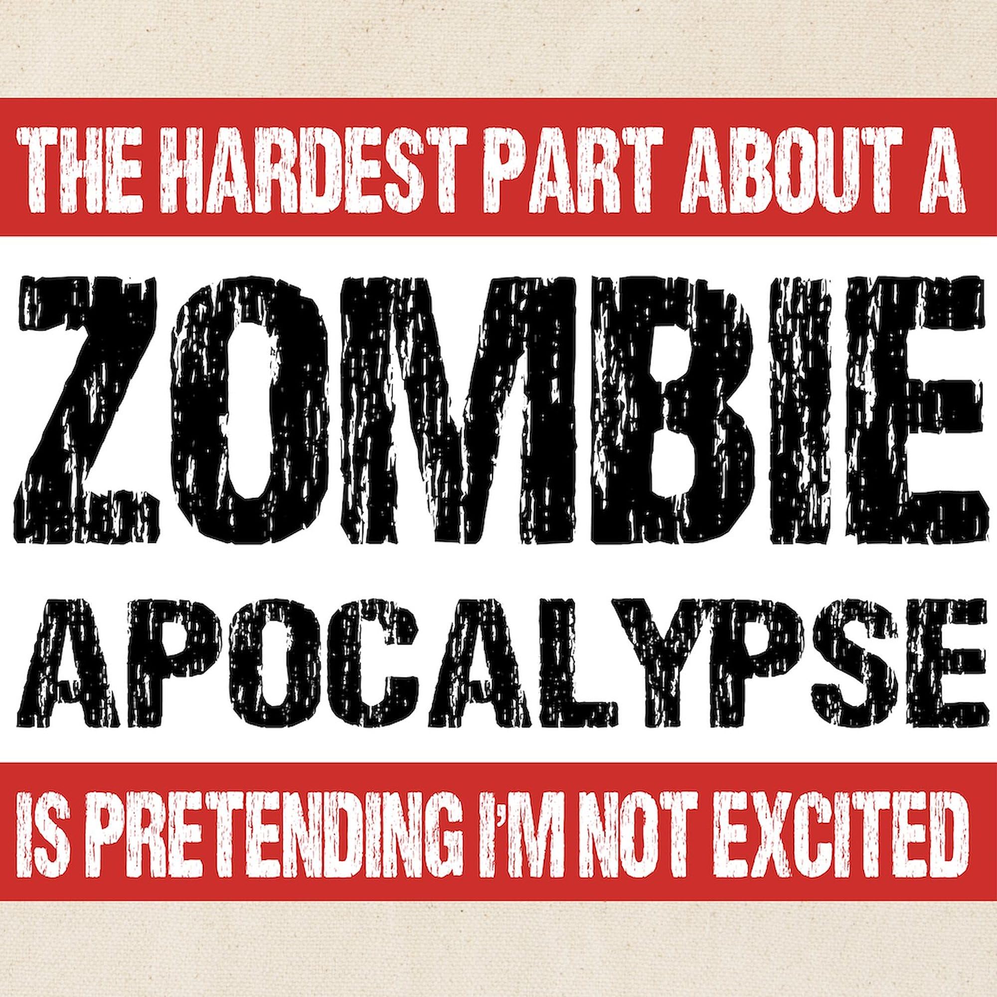 Zombie Apocalypse The Hardest Part Natural Canvas Tote Bag - Reusable Grocery Shopping Bag for Women & Men, Perfect for Groceries, Beach, Work & School