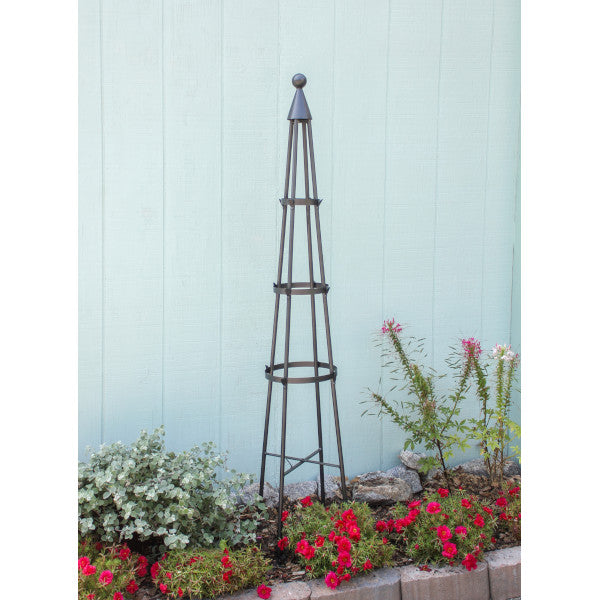 Achla Designs Obelisk Garden Trellis - Obl 01 & Obl 02 - Metal Plant Support for Climbing Flowers, Vines, and Vegetables | Perfect for Outdoor Gardens, Patios, and Backyard Landscaping