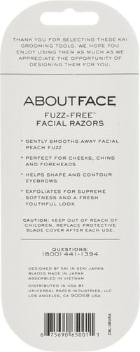 About Face Fuzz-Free Facial Razors - 3 Pack Japanese Steel Beauty Groomers for Hair Removal, Shaving & Exfoliating | Dermaplaning & Brow Shaping Tool for Smooth Skin | Perfect for Travel, Salon & Home Use