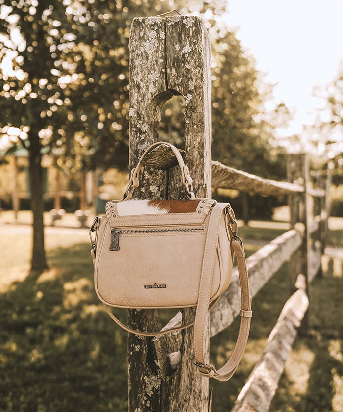 Trinity Ranch Genuine Hair-On Cowhide Crossbody Saddle Purse - Western Style Leather Handbag for Women, Perfect for Rodeo, Country Concerts & Cowgirl Fashion