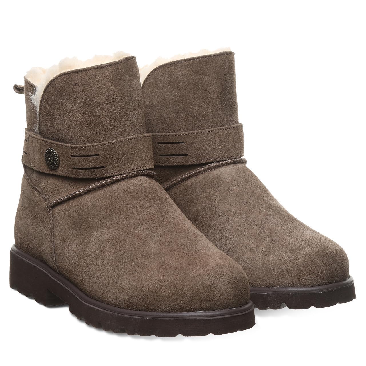 BEARPAW Women's Wellston Suede Slip-On Winter Boots - Comfortable Warm Snow Boots for Women in Multiple Colors | Perfect for Cold Weather, Snow Days & Casual Outings
