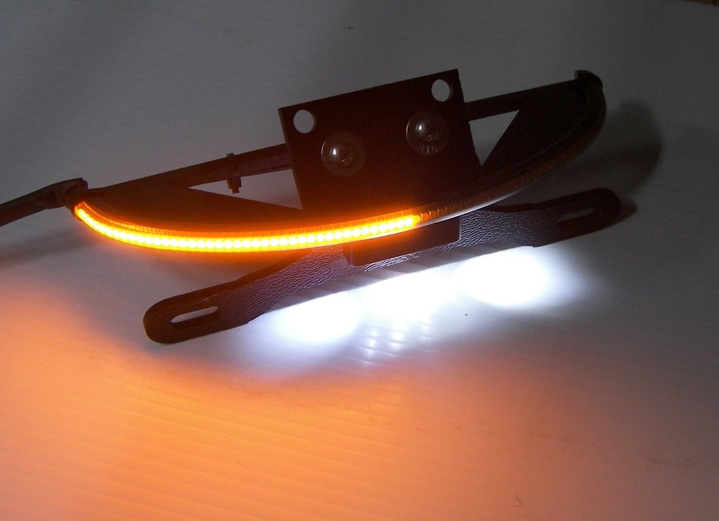 Yamaha Bolt LED Turn Signal Kit - Fender Eliminator with License Plate Light & Bracket - Amber Turn Signals with Clear Lens - Motorcycle Safety & Customization Accessory