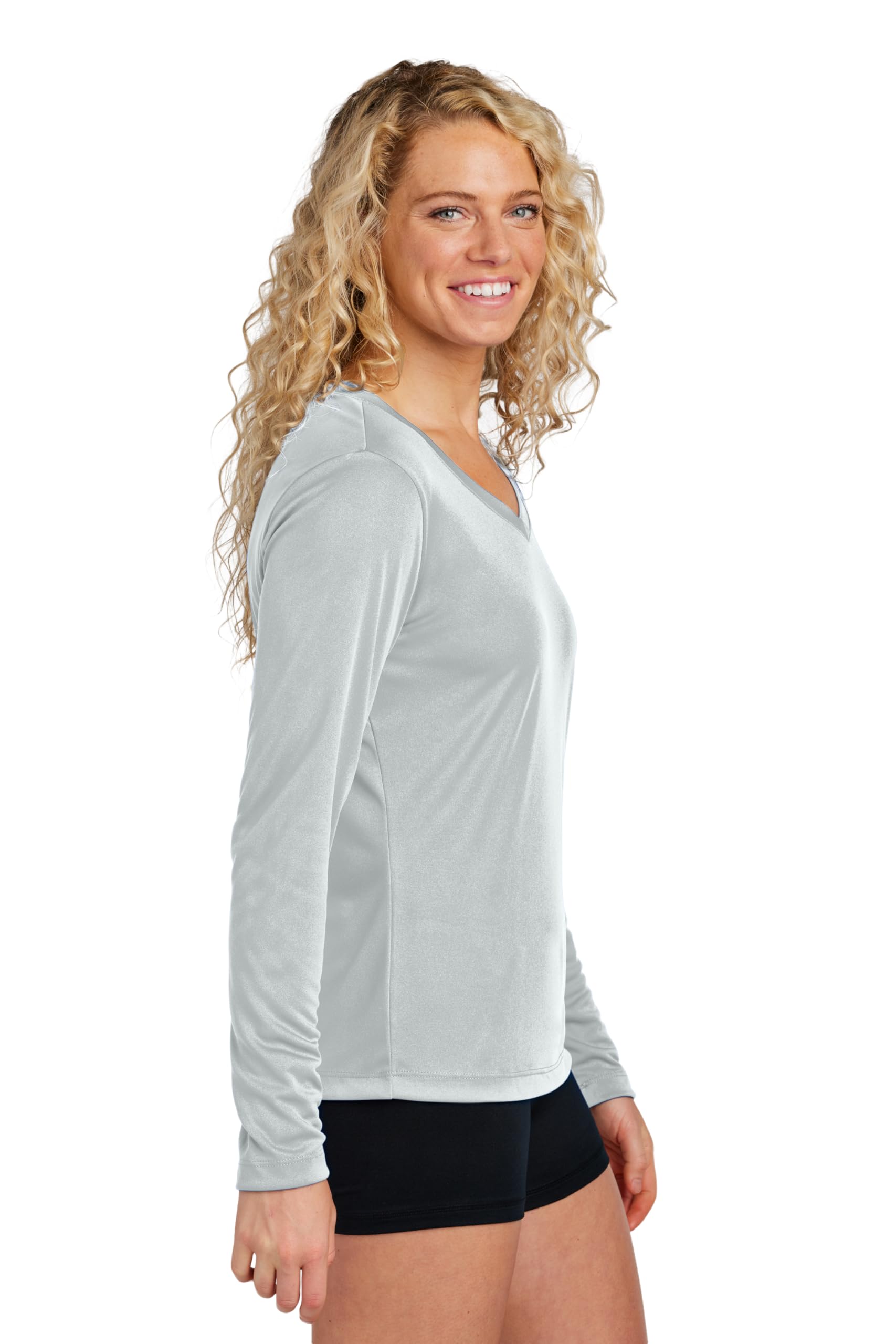 Women's Long Sleeve V-Neck Workout Tops - Gym & Yoga Shirts for Active Women