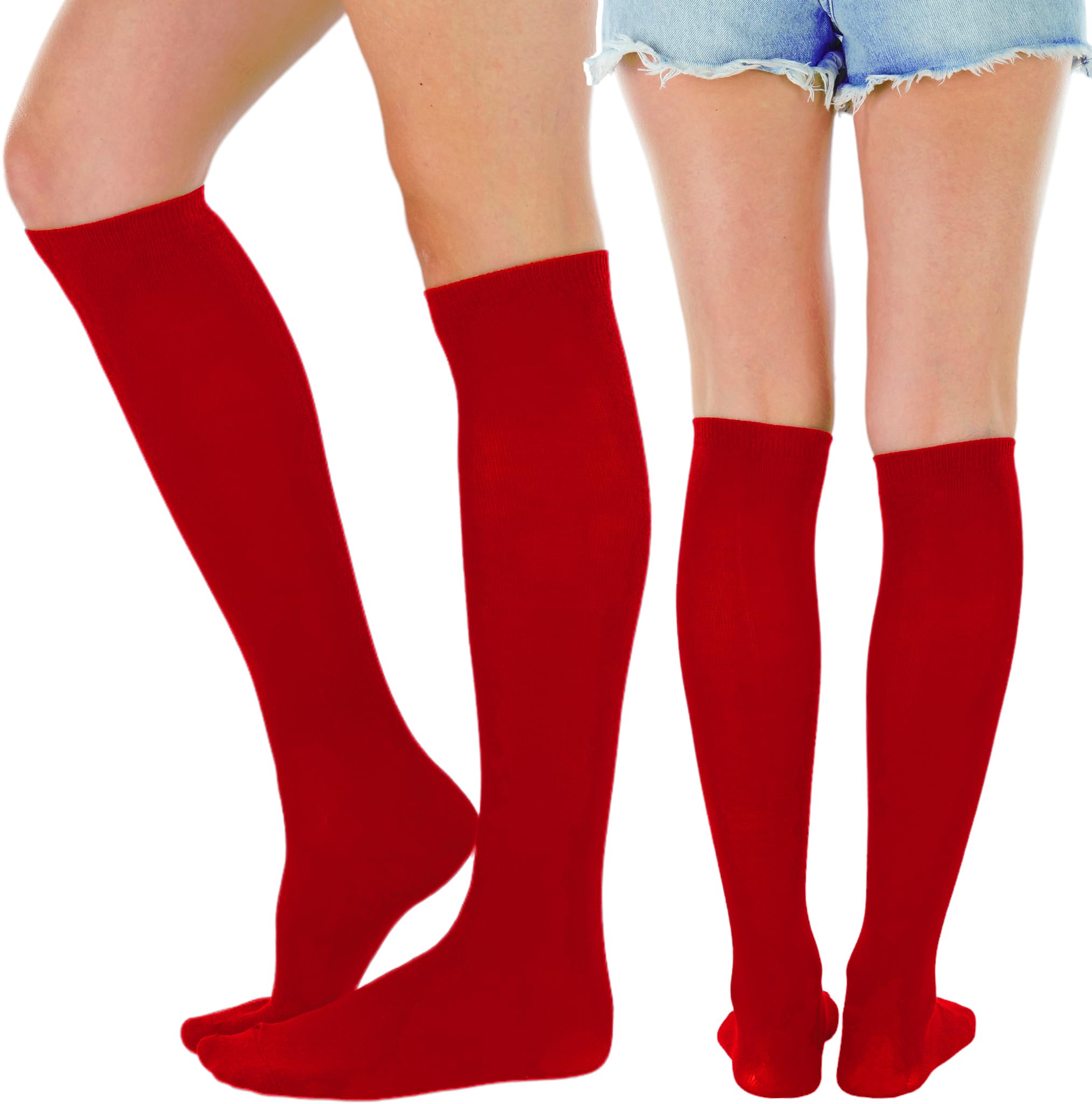 ToBeInStyle Women's Knee High Socks - Pack of 6 or 12 - Comfortable & Stylish Crew Socks for Work, Boots & Winter Outfits