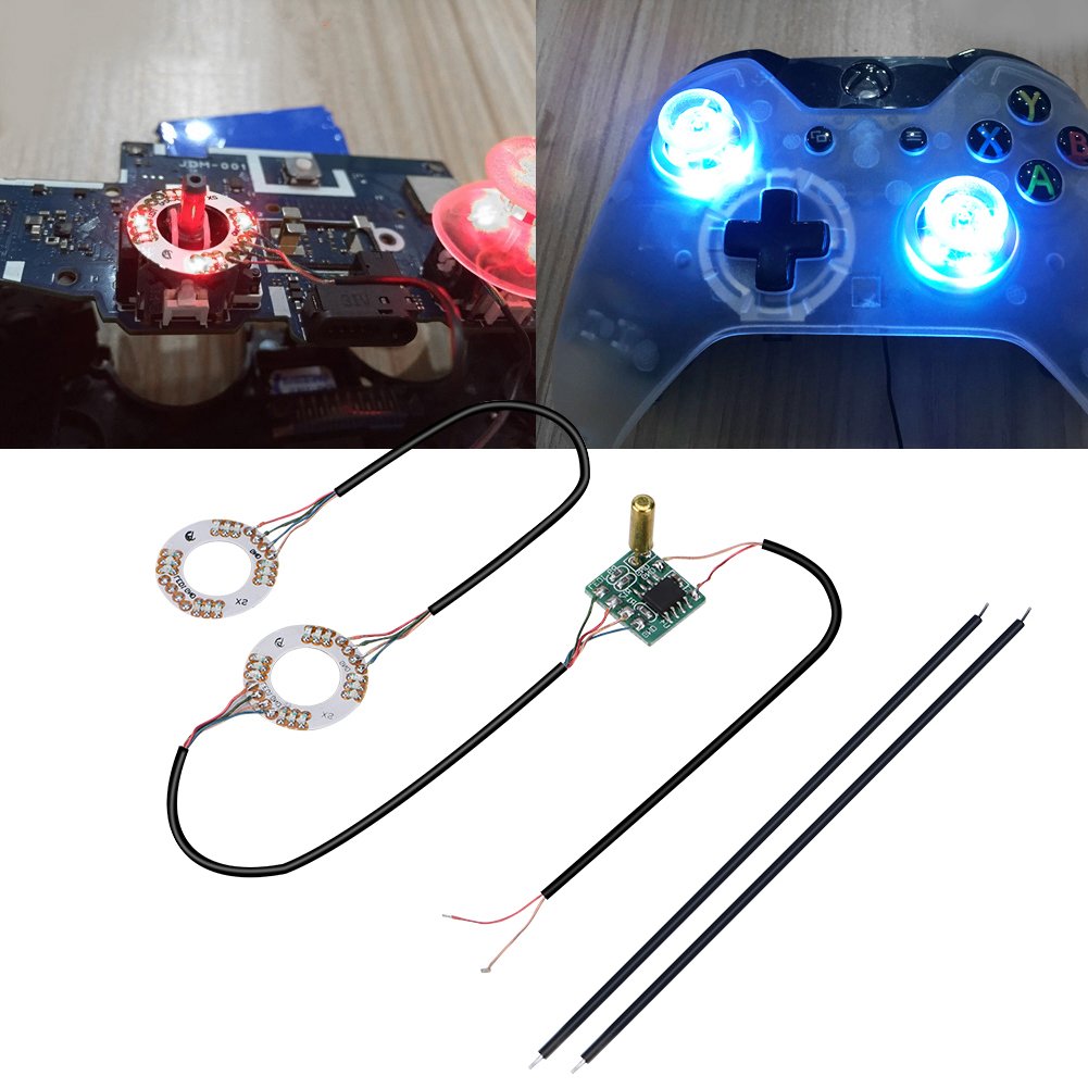 7 Color LED Joystick Light Mod - Analog Thumb Sticks for Xbox One Controller | Gaming Accessories for Enhanced Night Play & Customization