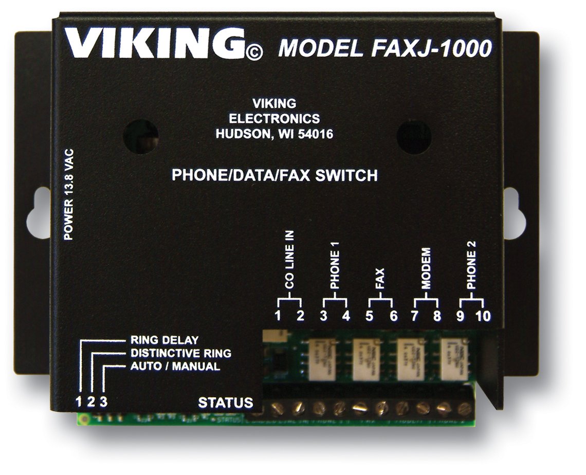 Viking FAXJ-1000 Phone/Fax Switch - Reliable Fax and Phone Line Sharing Device for Home & Office Use - Perfect for Small Businesses and Remote Work
