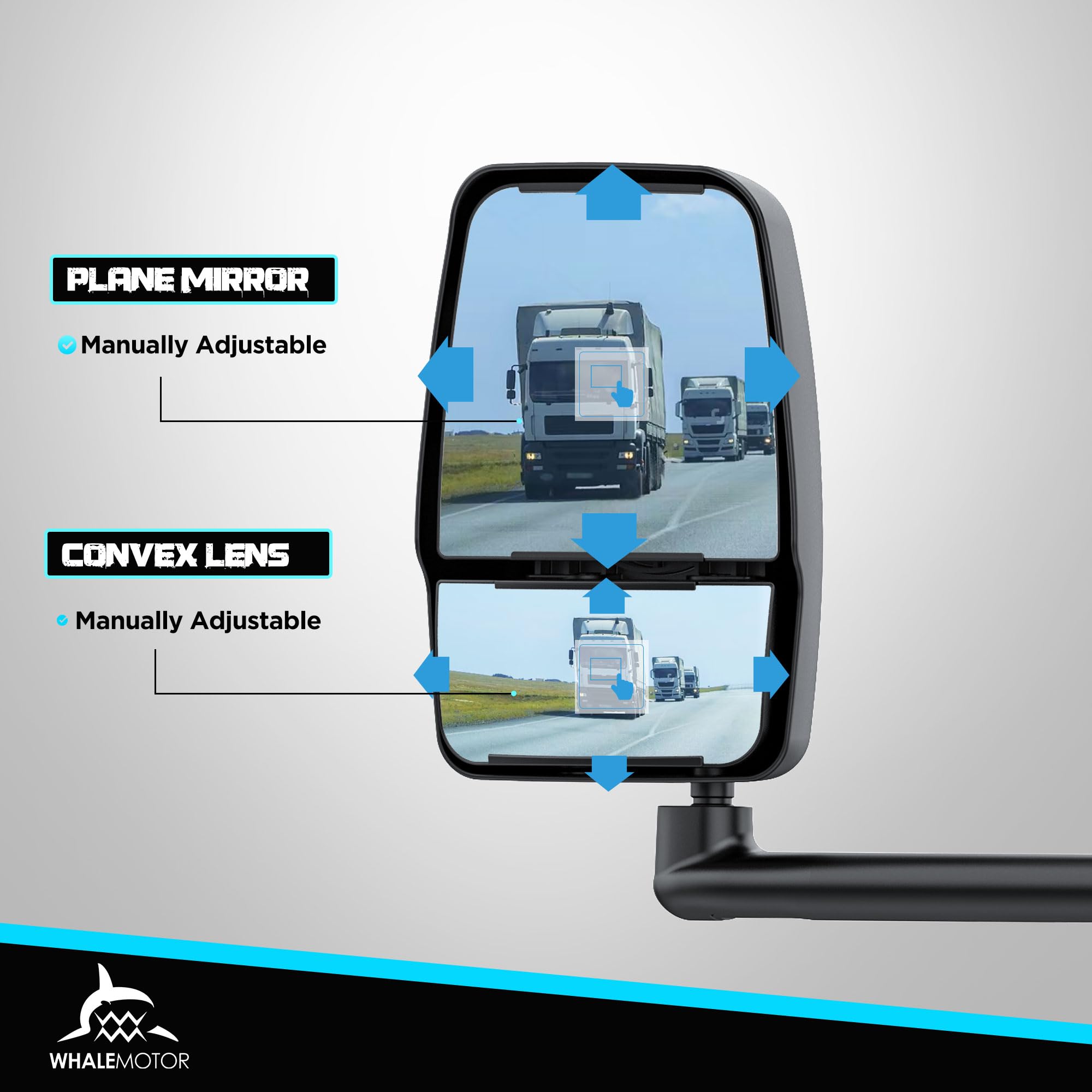 Driver Side Tow Mirror Replacement for 2003-2019 Chevy Express/GMC Savana 1500 2500 3500 - Left Side Manual Folding Adjustable Towing Van Mirrors - Perfect for Towing, Camping & Work Trucks