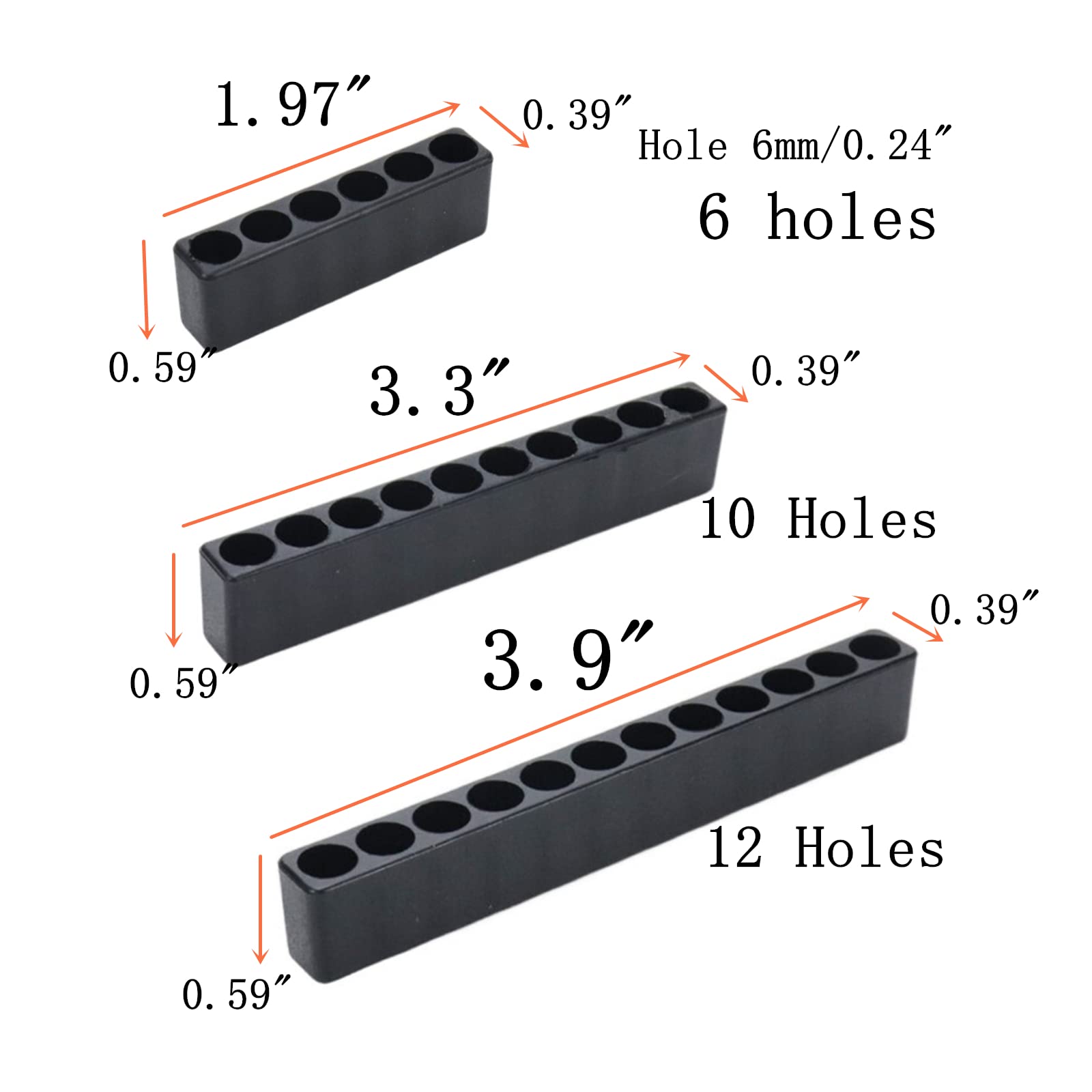 10Pcs Hex Shank Screwdriver Bit Holder - Plastic Screwdriver Head Storage Case with 12 Holes (Black) - Perfect for Tool Organization & DIY Projects