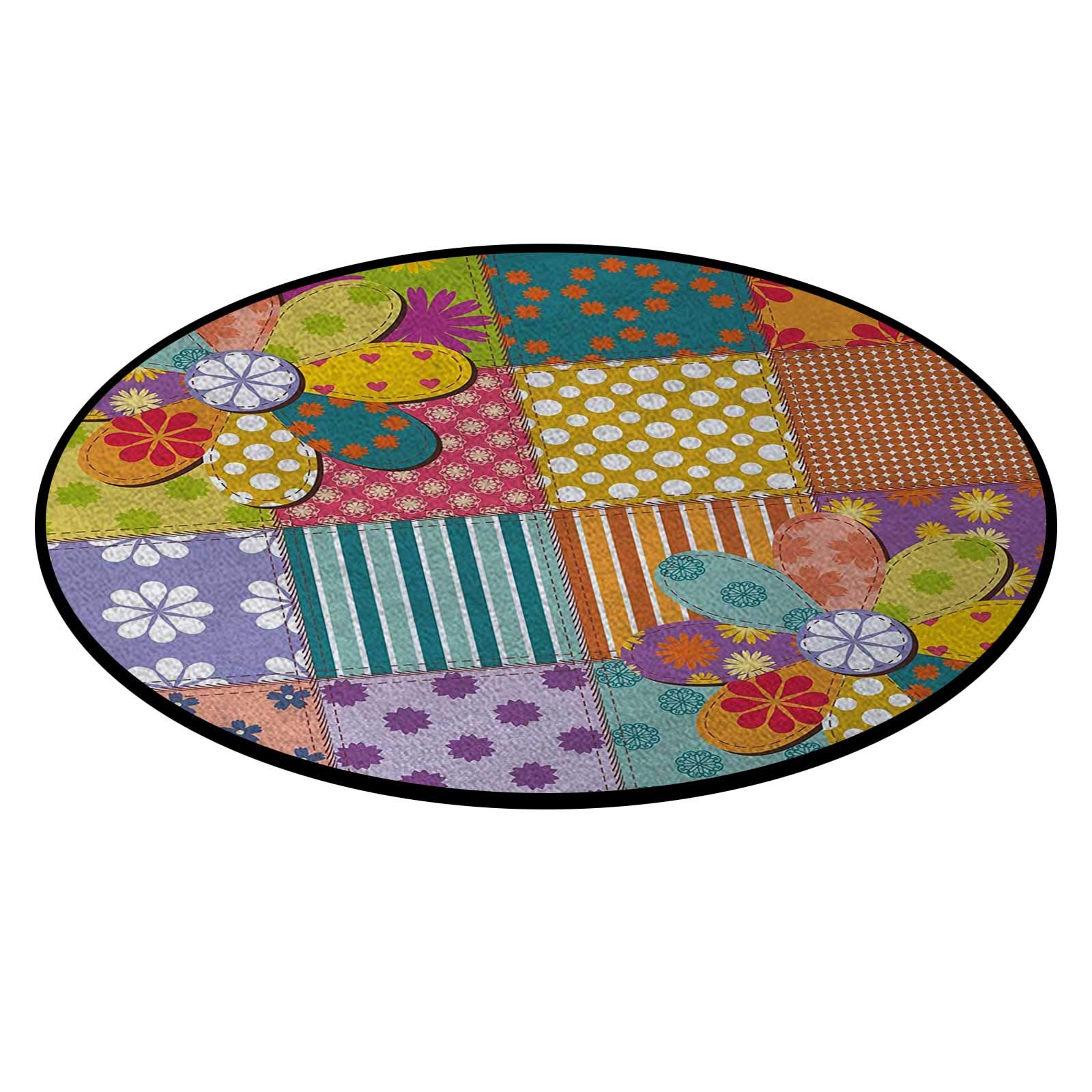 Vibrant Multicolor Round Swivel Chair Mat - 3 ft Diameter Non-Slip Office & Gaming Floor Protector for Computer Desks | Perfect for Home Office, Gaming Setup & Workspaces