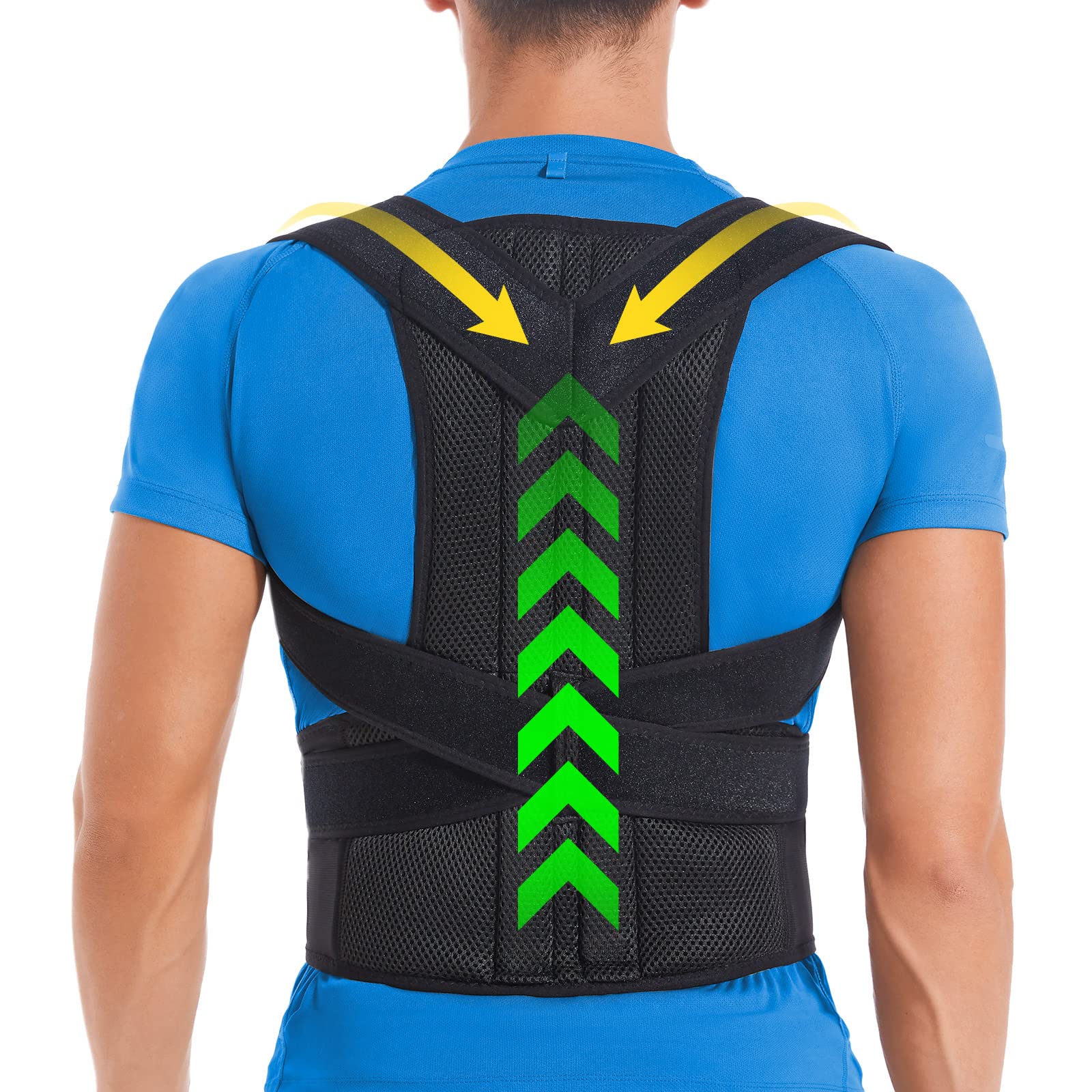 Adjustable Posture Corrector for Women & Men - Upper & Lower Back Pain Relief Brace with Lumbar Support - Improves Posture & Back Alignment (Size M, Fits 30