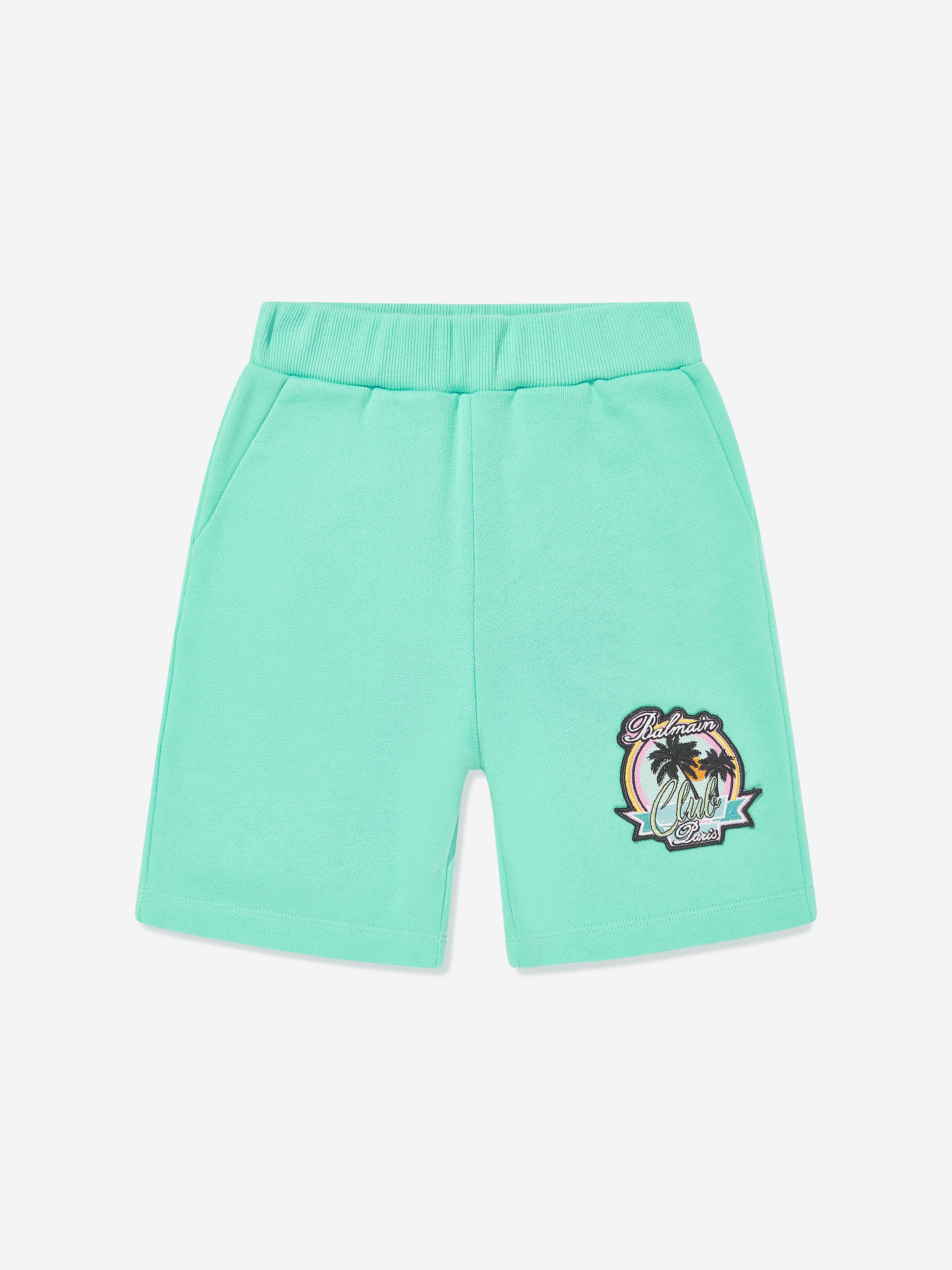 Balmain Kids Jersey Shorts for Boys & Girls - Soft Green Cotton Athletic Shorts for Play, Sports & Casual Wear