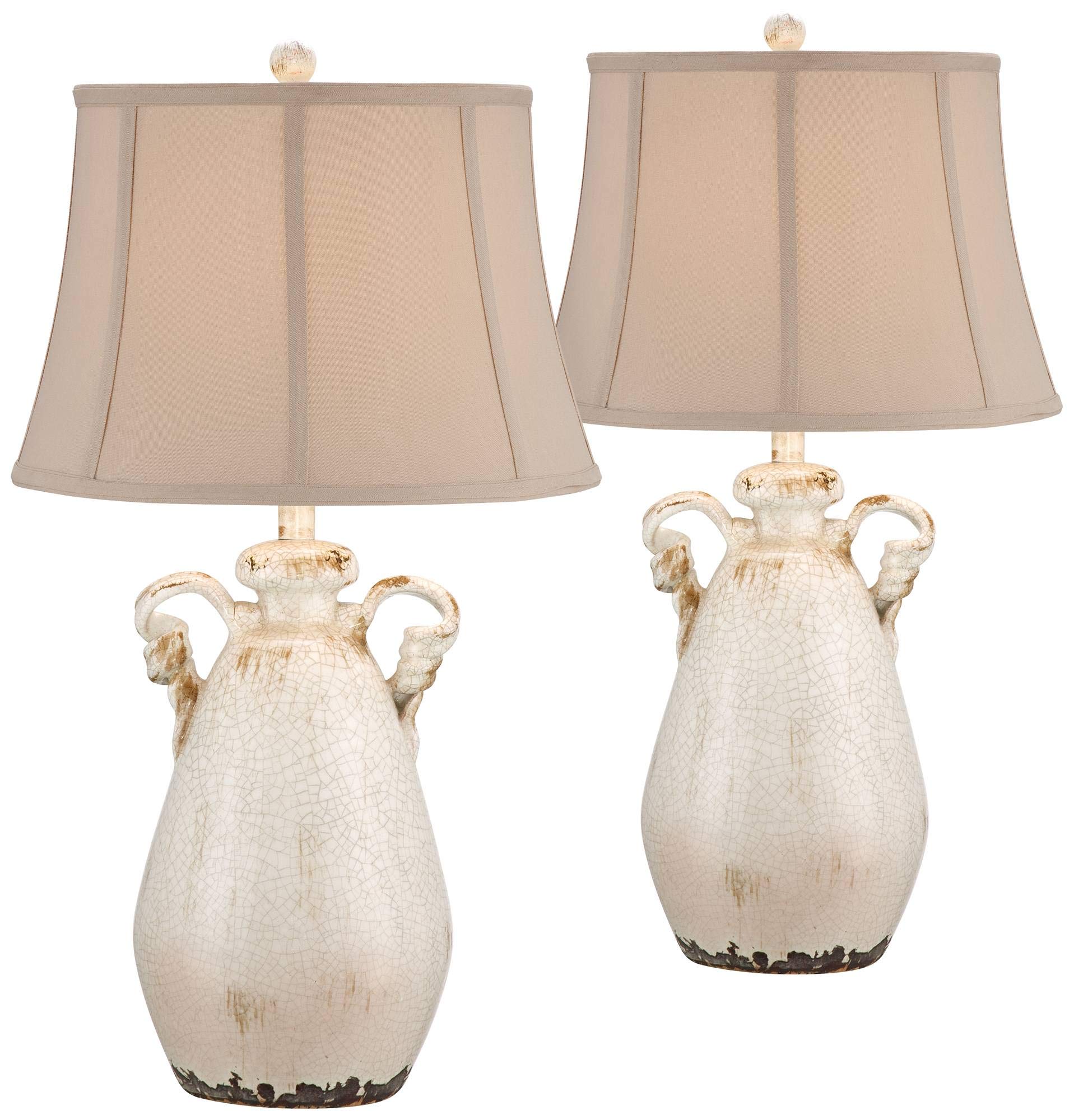 Regency Hill Isabella Rustic Country Cottage Table Lamps - Set of 2, 29