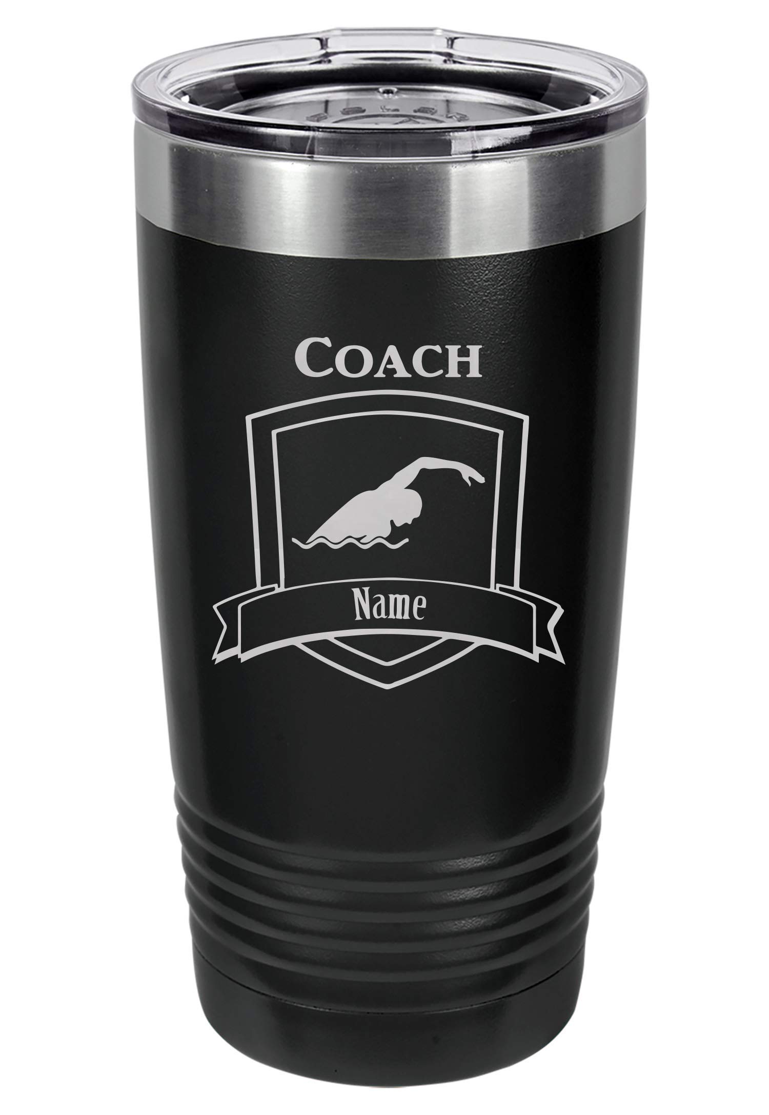 Personalized Swimming Coach Tumbler - Custom Insulated Water Bottle for Swim Instructors & Coaches - Perfect Gift for Swim Teachers, Team Coaches & Swimming Enthusiasts - Ideal for Poolside, Training Sessions & Competitions