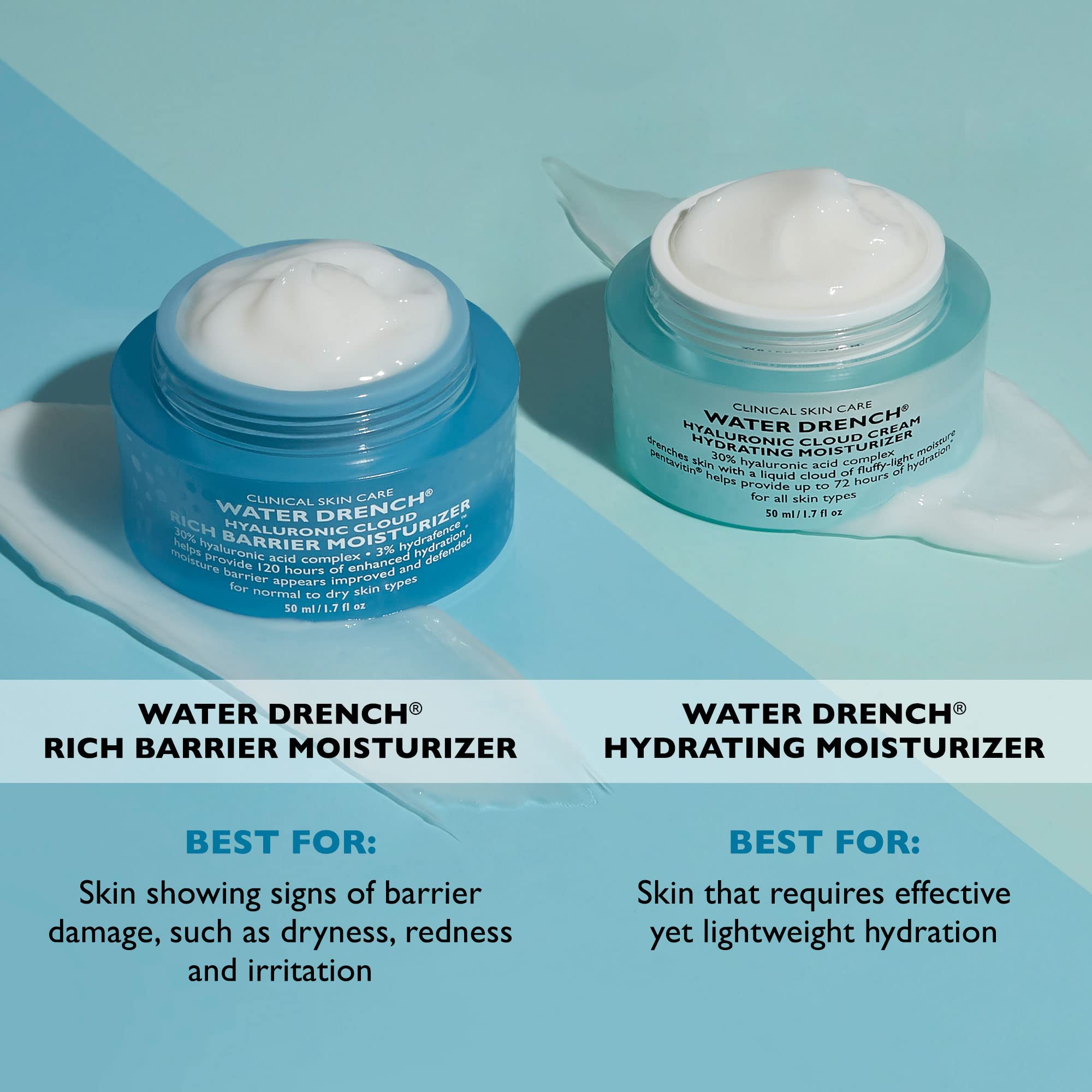 Peter Thomas Roth Water Drench® Hyaluronic Cloud Rich Barrier Moisturizer - Hydrating Face Cream with Hyaluronic Acid for Dry Skin, Skin Barrier Repair - Perfect for Daily Skincare Routine & Nighttime Hydration