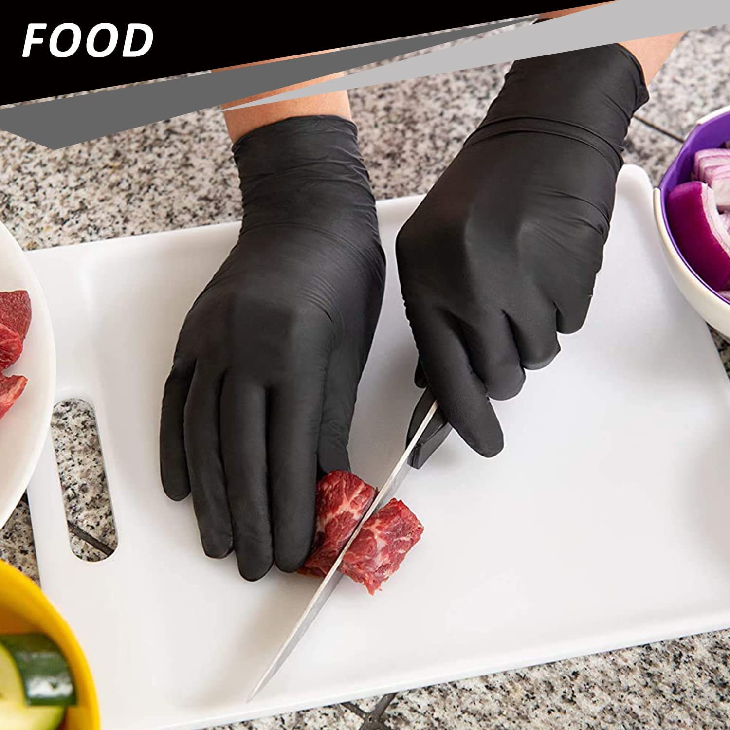PROMEDIX P Nitrile Disposable Gloves - 4mil Thickness, 1000 Count Box, Latex-Free & Powder-Free - Food Safe Gloves for Cooking, Cleaning, Medical Use & Household Chores