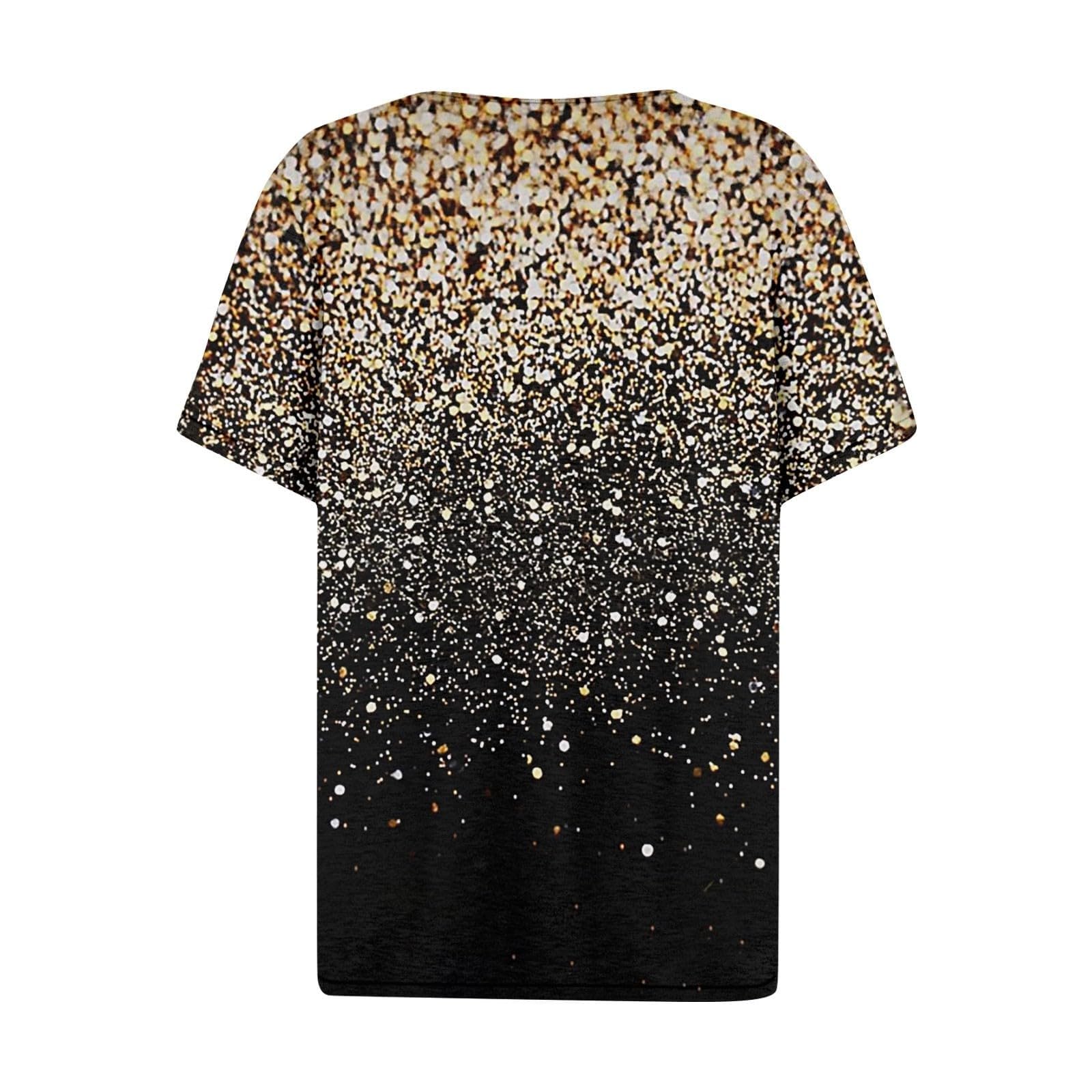 Sparkling Rhinestone Henley Shirts for Women - Short Sleeve V-Neck Summer Tops | Casual Button Down Blouses & Dressy T-Shirts 2024 | Perfect for Date Nights, Office Wear & Summer Outings
