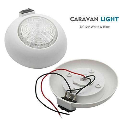 Ultra Slim DC12V Interior LED Spot Light for Camper Van, Motorhome & Boat - White & Blue with ON/OFF Switch | Perfect for Reading, Cooking & Nighttime Navigation