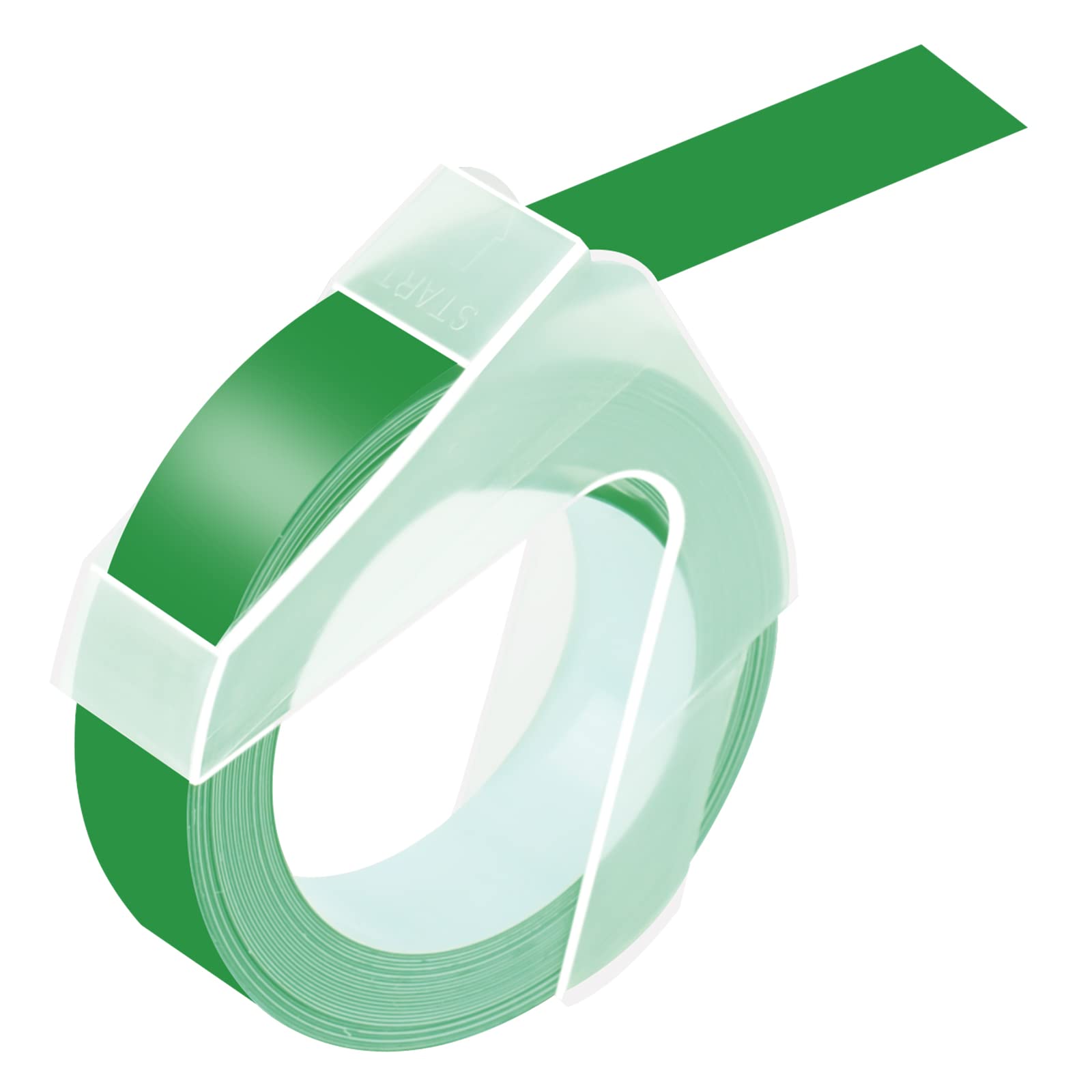 USUPERINK 50PK Compatible Dymo 3D Plastic Embossing Labels 521203 - White on Green Label Tape 12mm (1/2