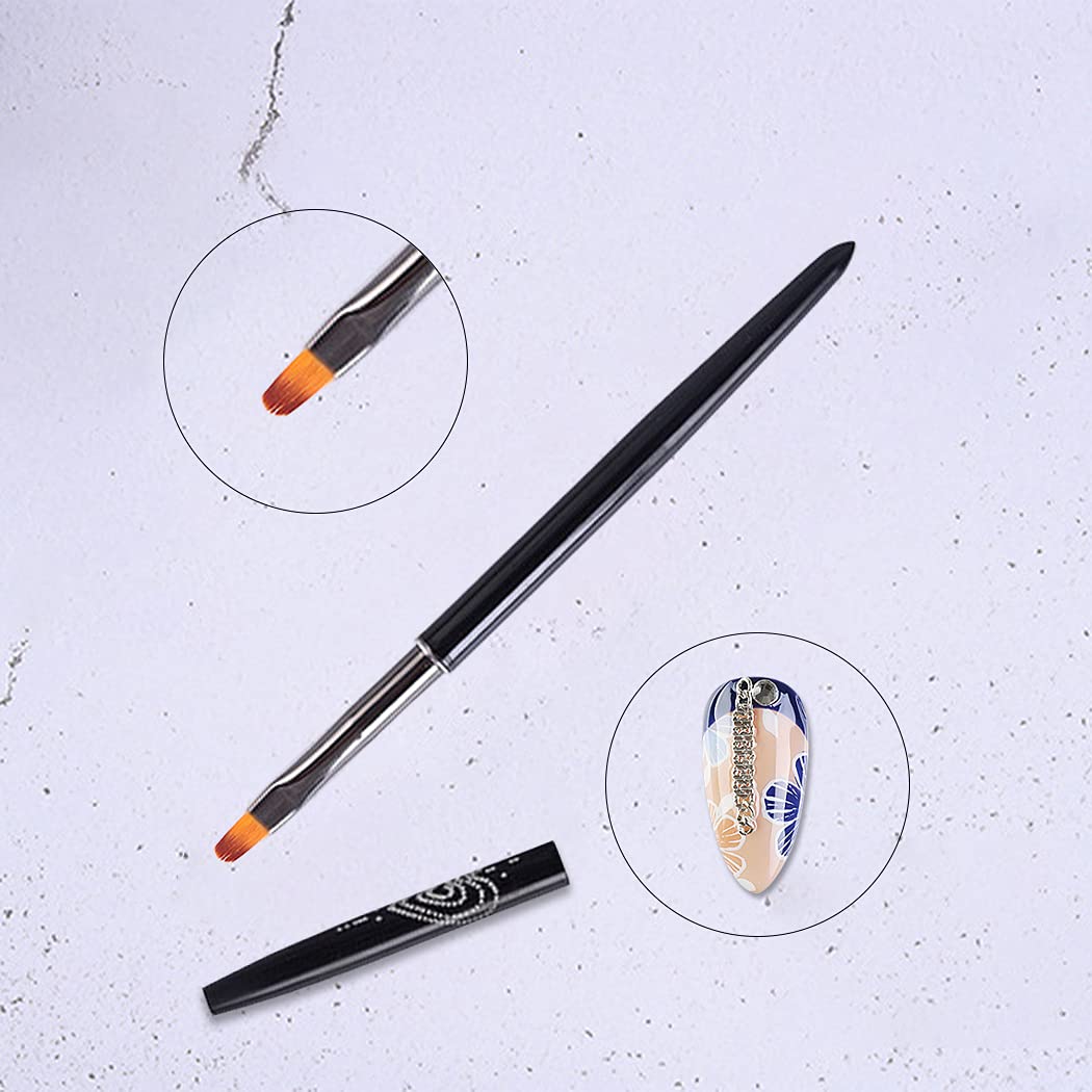 4 Pcs Gradient Nail Ombre Brush Set with Black Metal Handle - Professional Acrylic Nail Sponge Brushes for Ombre Manicure - Perfect for Salon, Home DIY & Nail Art Enthusiasts