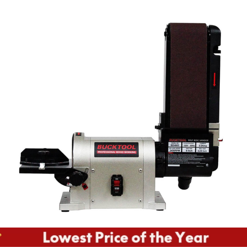 Bucktool BD4603 4x36 Inch Belt & 6 Inch Disc Sander Combo – Perfect for Woodworking, Metal Sanding & DIY Projects