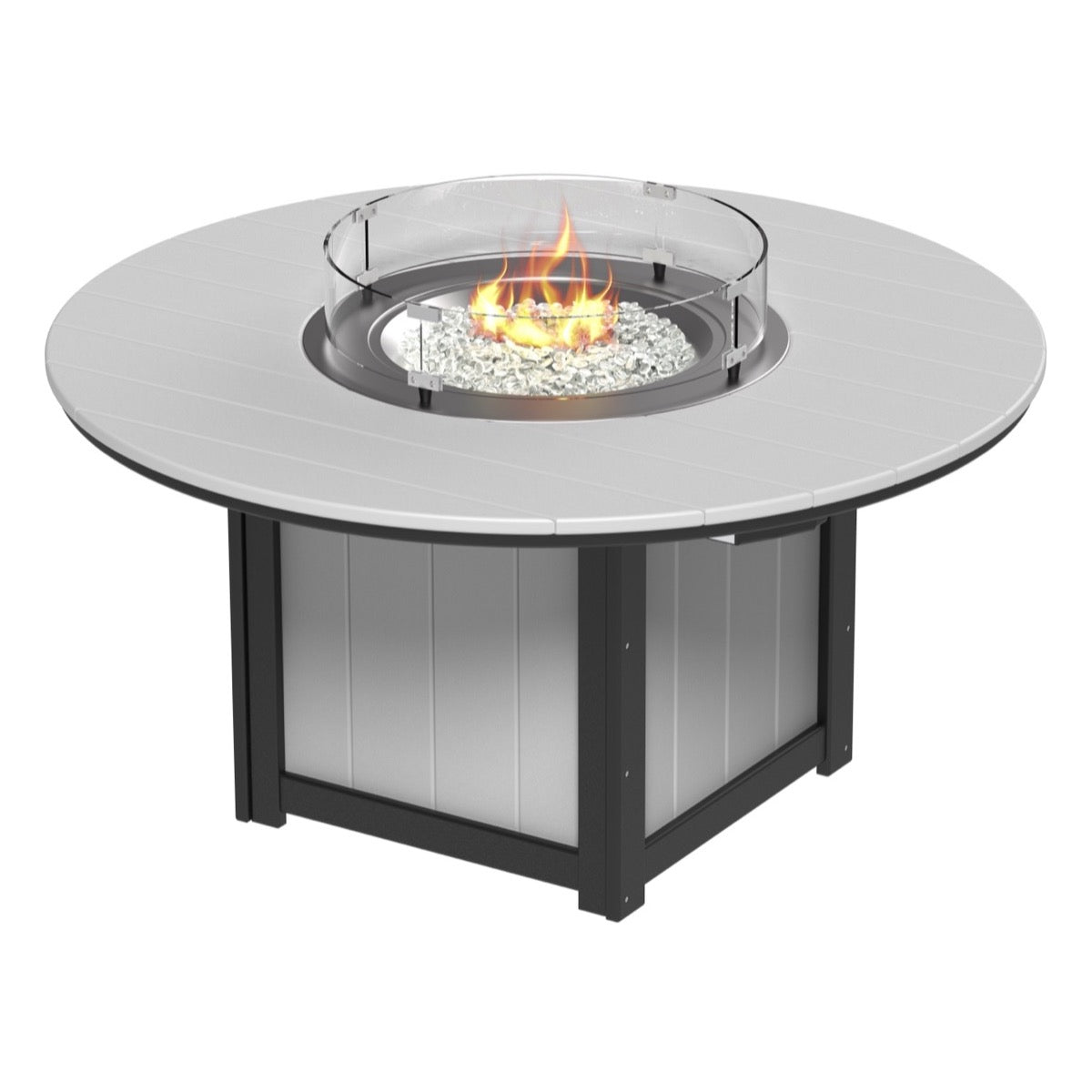 LuxCraft Lumin 60-Inch Round Fire Table - Outdoor Propane Fire Pit for Patio, Backyard, and Poolside Gatherings
