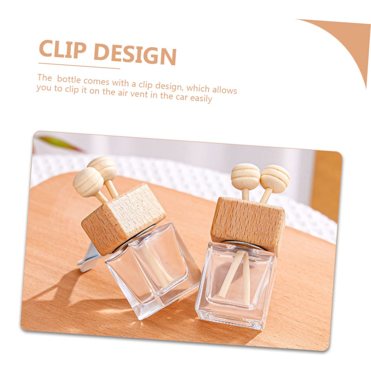 FOMIYES 10pcs Car Vent Clip Perfume Diffusers - Glass Essential Oil Bottles & Air Freshener for Car, Home, Office | Aromatic Decor & Long-Lasting Fragrance