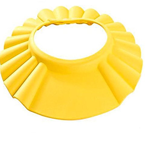 Futaba Adjustable Baby Shampoo Cap for Bath Time - Soft Waterproof Shower Hat for Infants & Toddlers (Yellow) - Perfect for Sensitive Skin & Tear-Free Hair Washing