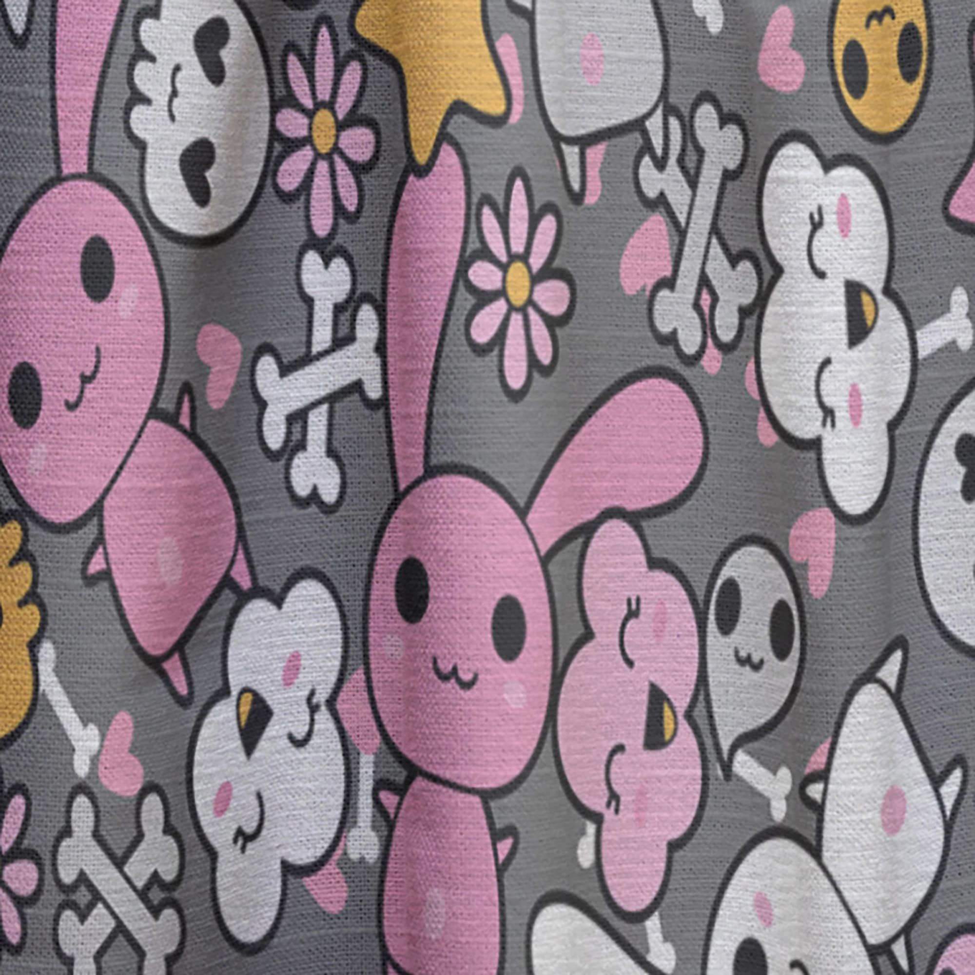 DesignQ 'Little Rabbit Kawaii with Pink Flowers' Thermal Insulated Curtains - Single Panel 52x108 - Cute Nursery & Living Room Window Drapes for Girls Bedroom Decor