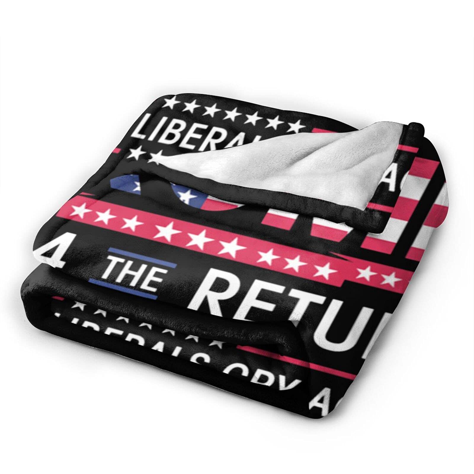 Trump 2024 The Return Make Liberals Cry Again - Ultra Soft Micro Fleece Throw Blanket for Bed, Couch & Living Room - Cozy American Flag Blanket for Movie Nights, Camping & Home Decor