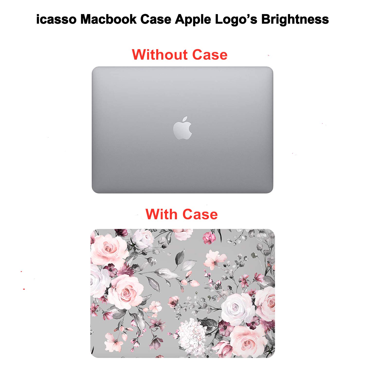 iCasso Hard Plastic Shell Case & Keyboard Cover for MacBook Air 13 Inch (2020 2019 2018 Release A2237 M1/A1932/A2179) with Retina Display & Touch ID - Tea Rose | Protective Laptop Cover for Work, Travel & School