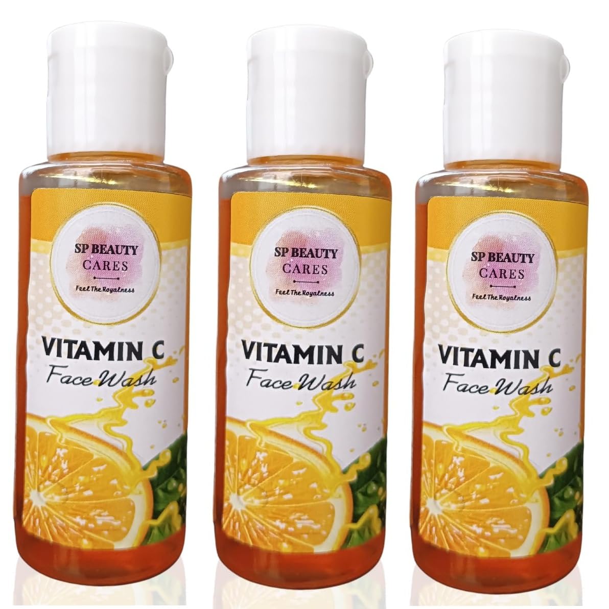 SP BEAUTY CARES Vitamin C Face Wash for Women & Men - Brightening & Glowing Skin Care, Paraben & Sulfate Free Cleanser for All Skin Types (50ml x 3) | Daily Facial Cleanser for Acne, Dark Spots & Dull Skin