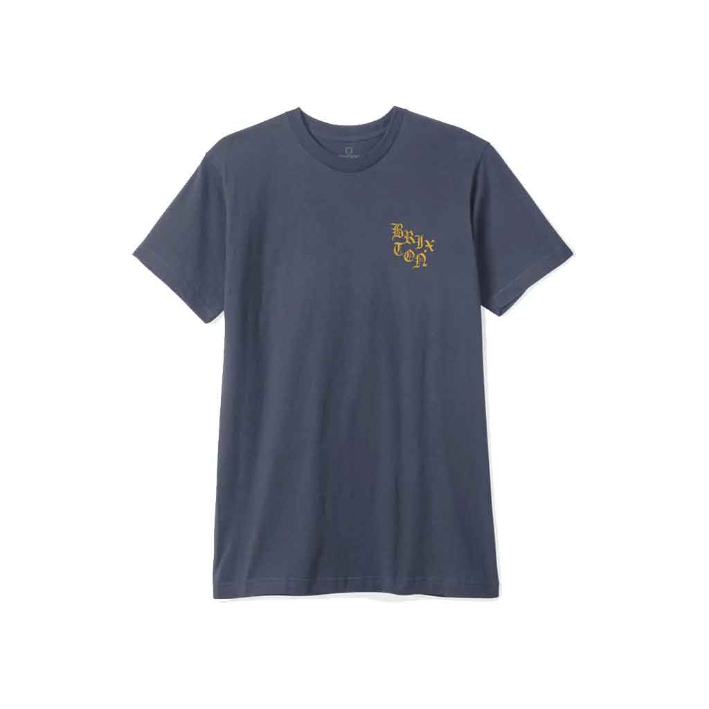 Brixton Be Kind Short Sleeve T-Shirt for Men & Women - Washed Navy Cotton Tee - Casual Summer Streetwear for Everyday Wear