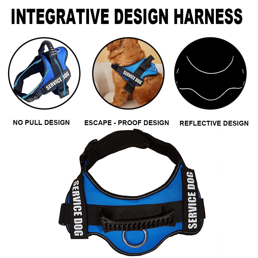 Dihapet No Pull Dog Harness - Adjustable Service Dog Vest for Training, Walking & Jogging - Reflective Pet Safety Vest for Small Medium Large Dogs - Perfect for Outdoor Adventures & Daily Walks