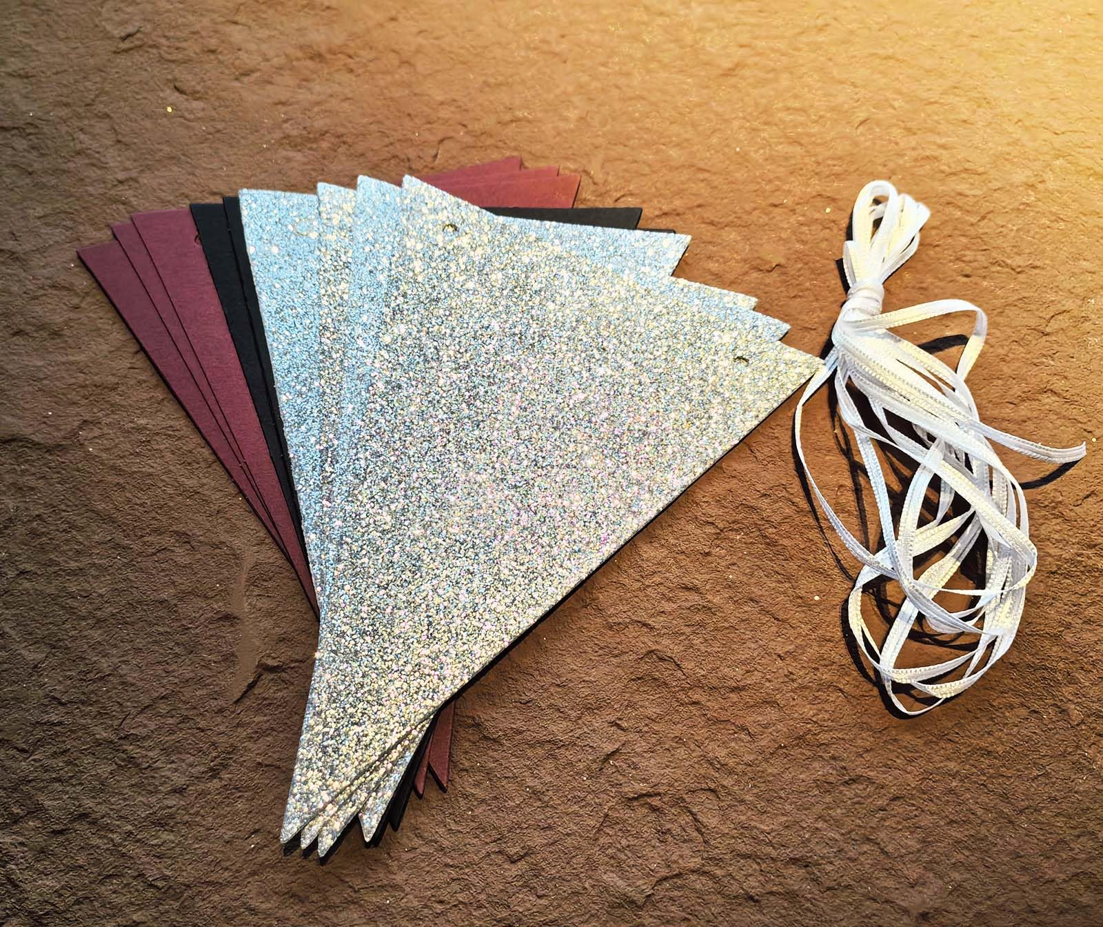 2025 Maroon & Black Graduation Party Decorations Set - Burgundy Silver Triangle Banners (2pcs) for Graduation, Birthday, Bridal Shower & Wedding Celebrations - Perfect for School Events, Home Parties & Special Occasions