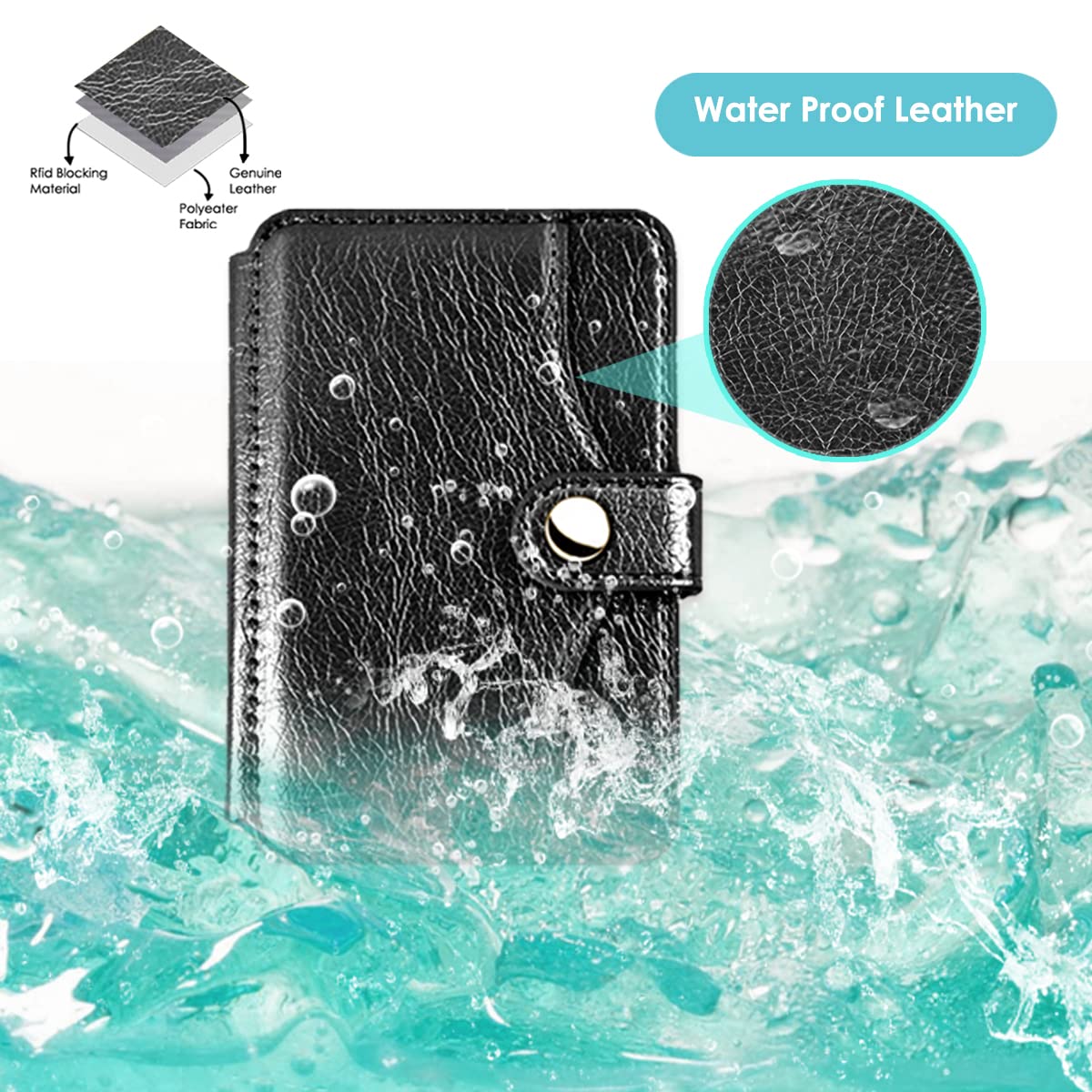 Stick-On Phone Wallet - Slim Credit Card Holder for iPhone & Android, Adhesive Back Phone Card Holder for iPhone 13/12/11 Pro Max, Samsung Galaxy - Perfect for Gym, Travel & Daily Use (Black)