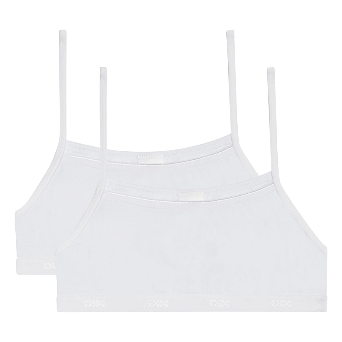 2 Pack Girls' Cotton Bralettes - Natural Unlined Comfort Bras in White | Soft Breathable Organic Fabric for Everyday Wear, School & Playtime