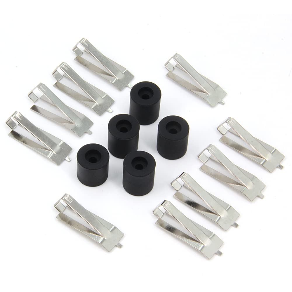 5PCS Black Heat Bed Silicone Leveling Column + 10PCS Glass Bed Spring Turn Clips for 3D Printer - High Temperature Resistant Leveling Spacers & Secure Clamps for Ender 3, CR-10, Anycubic (Black) - Perfect for 3D Printing Enthusiasts & DIY Projects