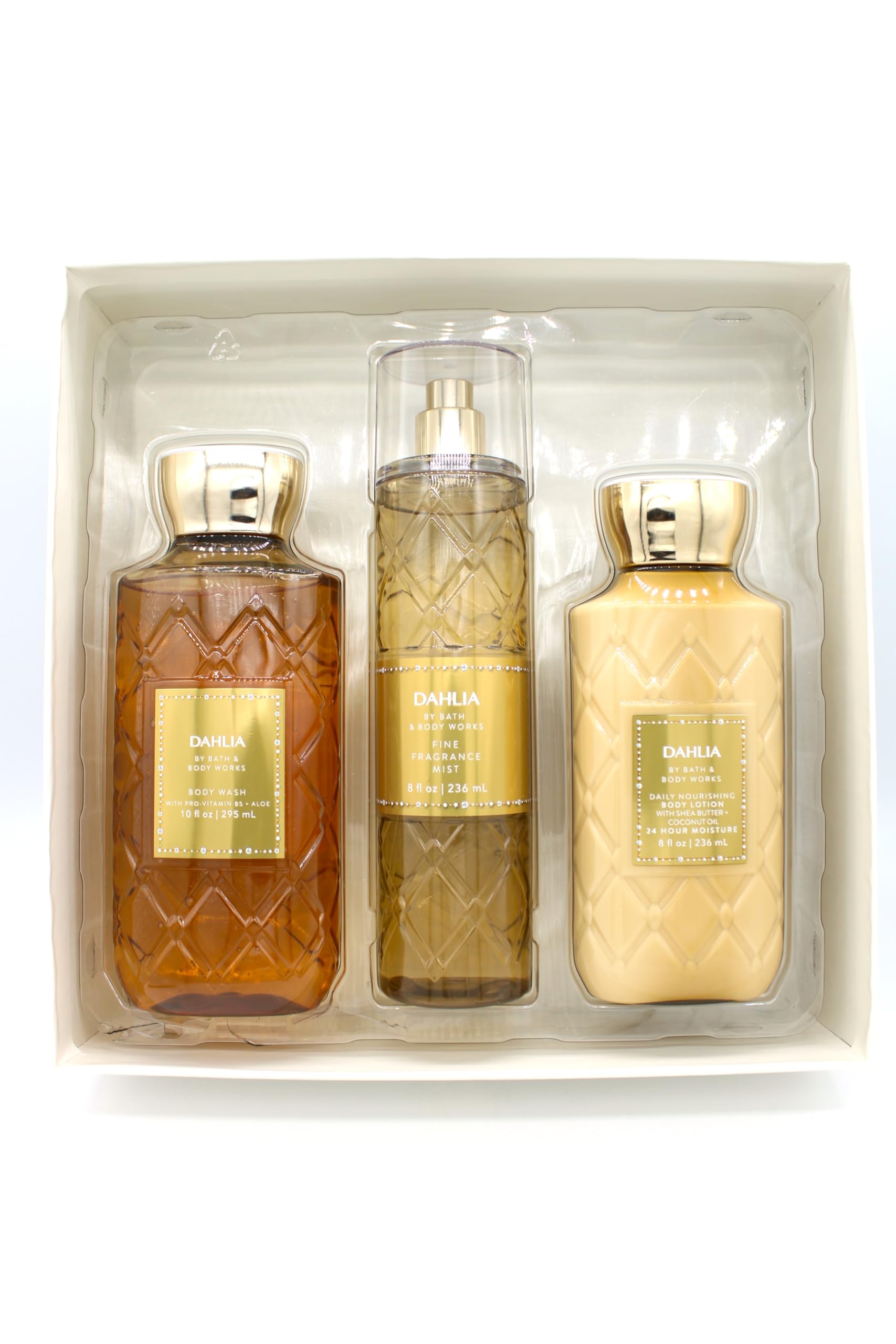 Dahlia Holiday Fragrance Mist, Body Lotion & Body Wash Gift Set - Perfect for Christmas Gifts, Self-Care & Spa Days