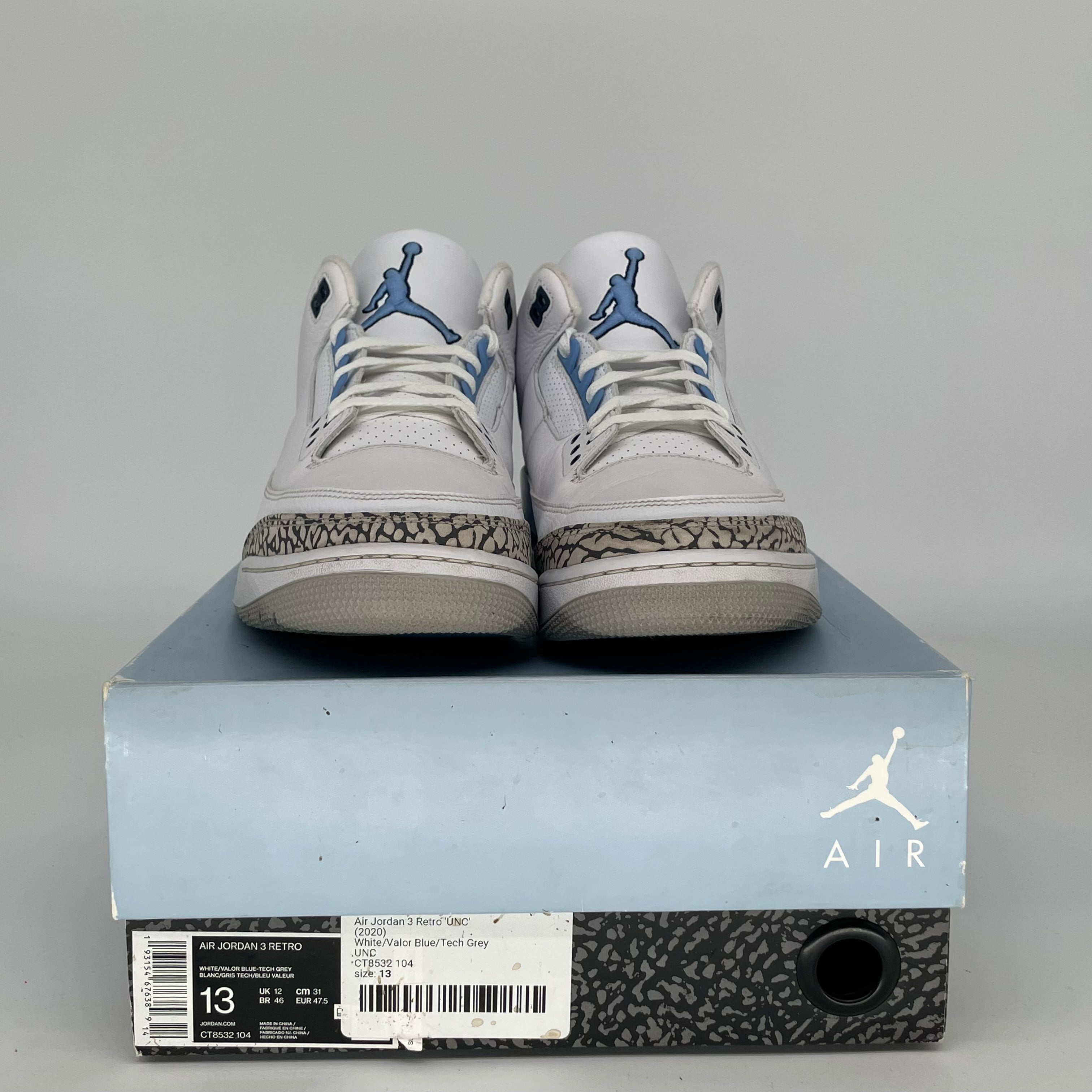 AIR JORDAN 3 UNC Men's Basketball Shoes Size 13 - CT8532-104 - Retro Sneakers for Casual Wear & Street Style
