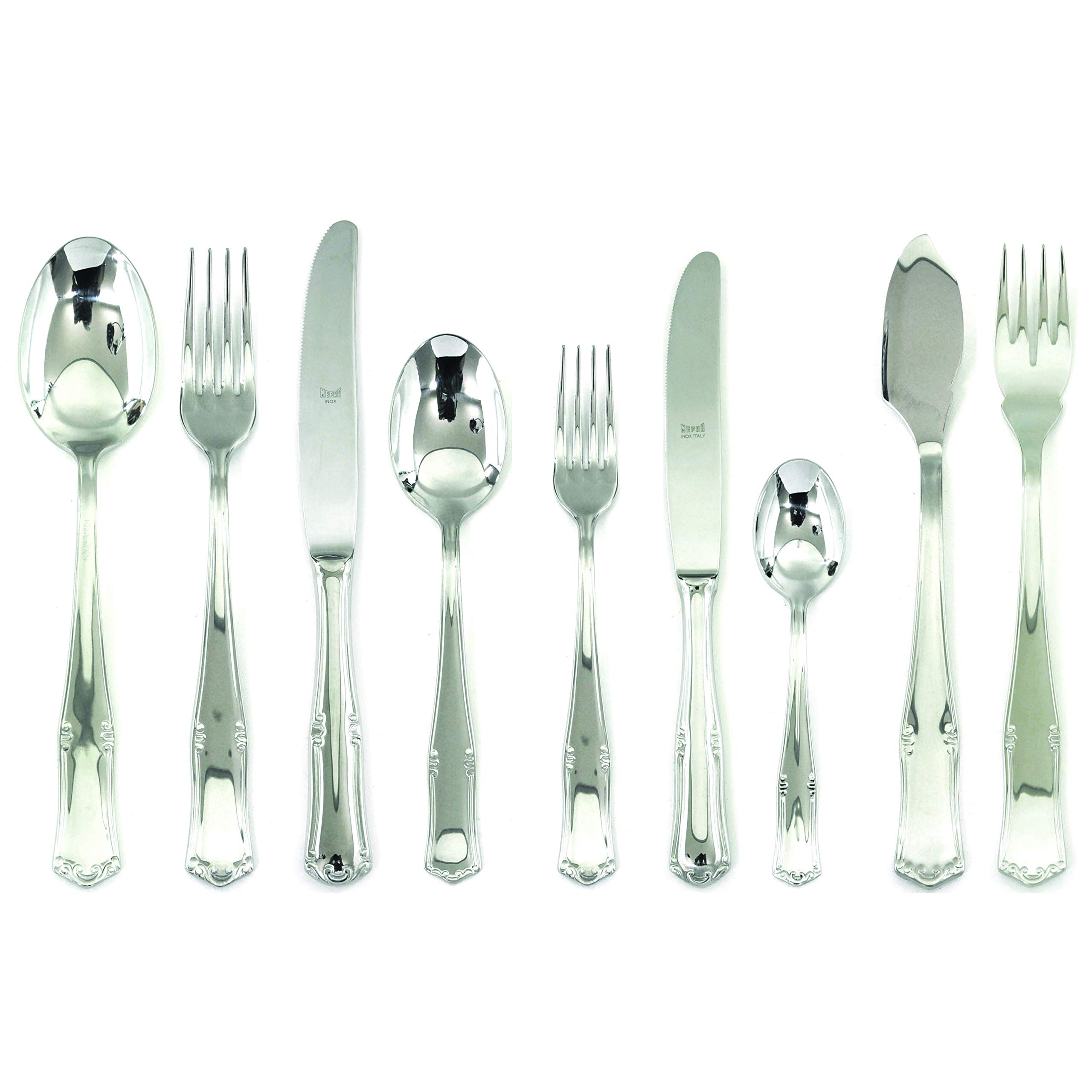 Premium MEPRA Stainless Steel Flatware Set - 20-Piece Silverware for Dining, Kitchen & Entertaining - Elegant Metallic Finish for Restaurants, Weddings & Home Use