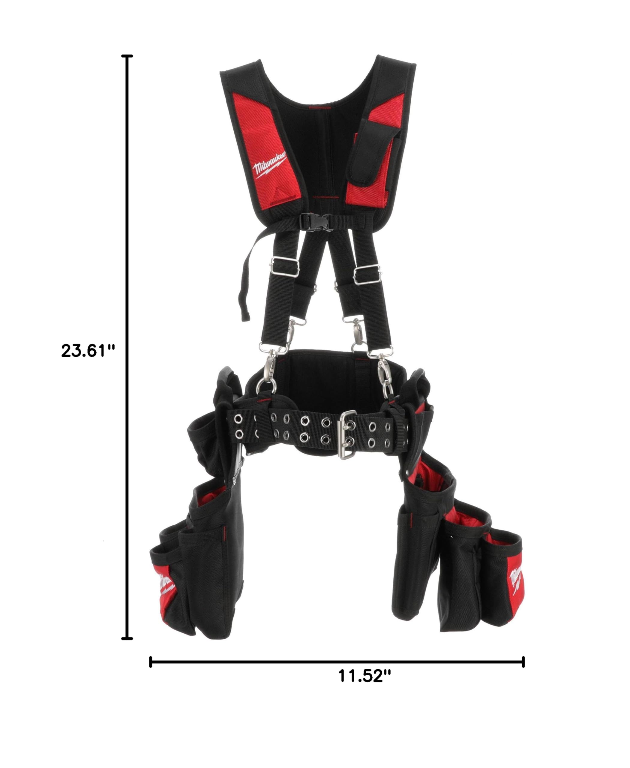 Milwaukee 48-22-8120 Heavy Duty Contractor Work Belt with Suspension Rig - Comfortable Tool Belt for Construction, Carpentry & Home Improvement Projects
