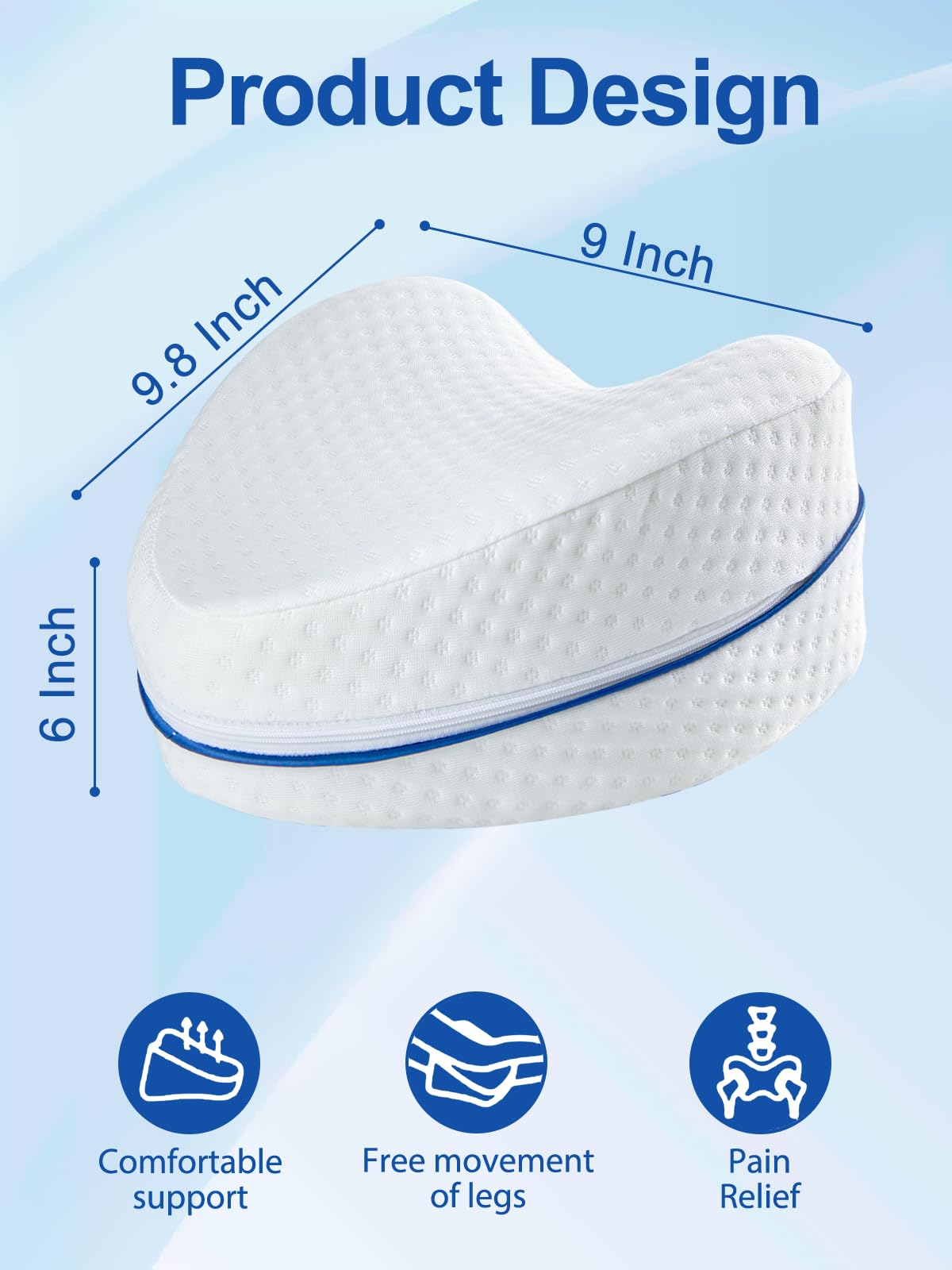 **Memory Foam Leg Pillow for Side Sleepers - Knee Support Pillow for Back, Hip & Joint Pain Relief - Comfortable Sleeping Aid for Leg Numbness & Better Sleep (Ideal for Pregnancy, Post-Surgery & Home Use)**