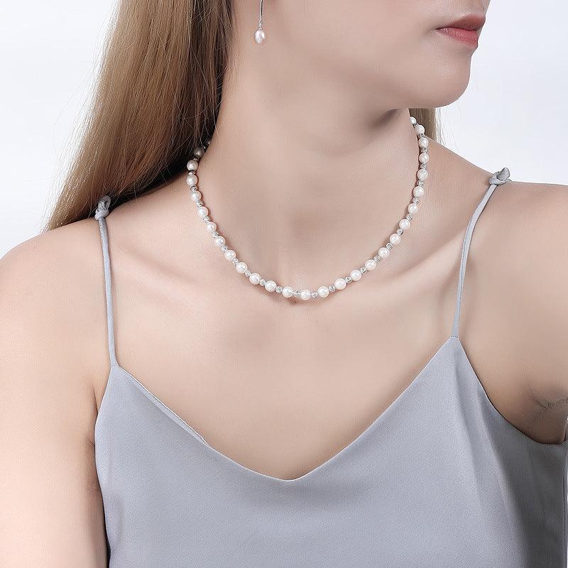 Elegant S925 Sterling Silver Baroque Pearl Necklace for Women - Perfect for Weddings, Parties & Special Occasions
