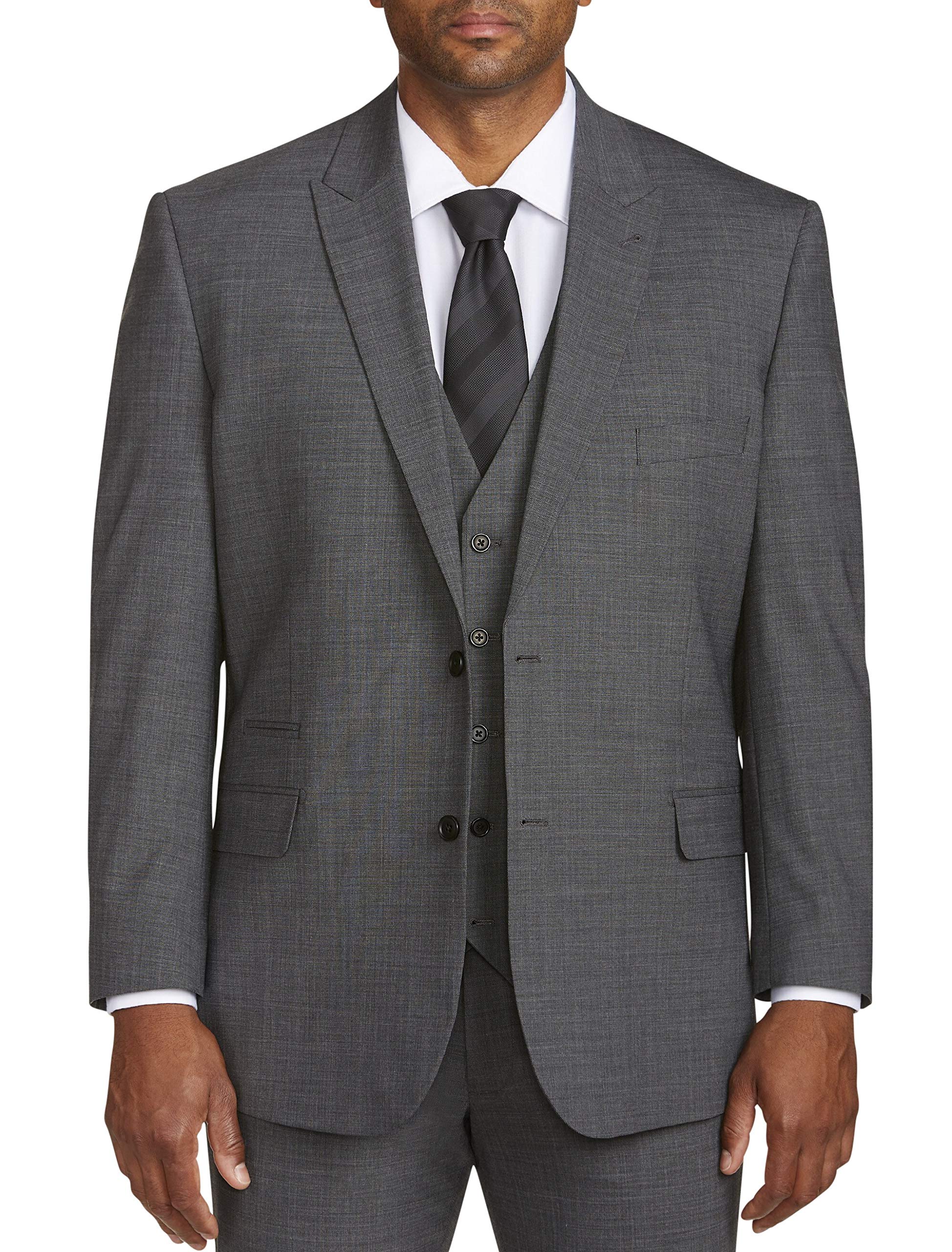 DXL Synrgy Big and Tall Performance Stretch Suit Jacket for Men - Comfortable Grey Business Blazer - Perfect for Office, Weddings & Formal Events