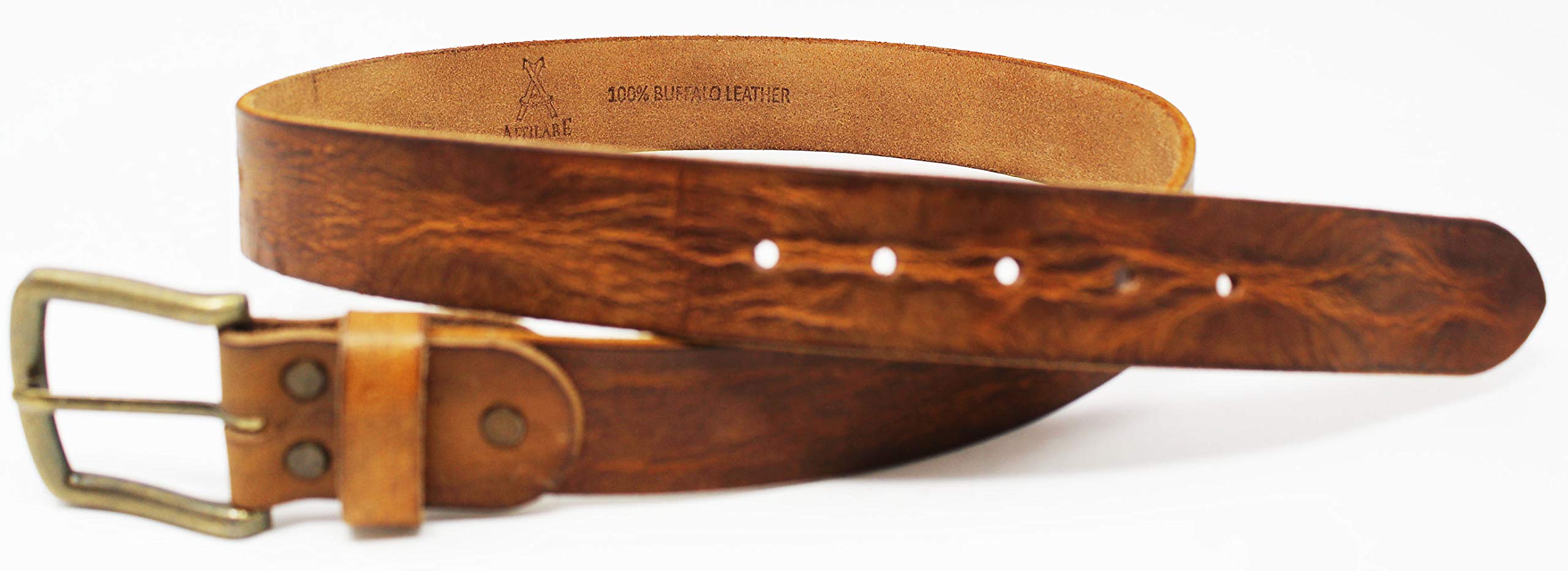 CHALLENGER 43-44 Inch Men's Genuine Leather Casual Belt with Removable Buckle - Stylish Jean Dress Belt for Men | Perfect for Jeans, Chinos & Casual Outfits