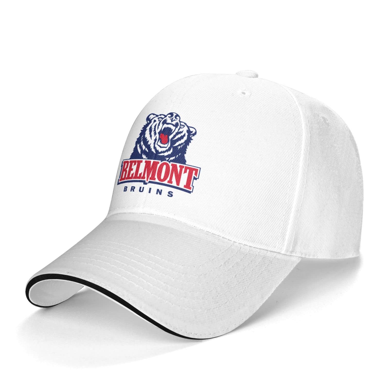 Belmont University Unisex Baseball Cap - Adjustable Dad Hat in White | Classic Sandwich Cap for Men & Women | Perfect for Sports, Casual Wear & Outdoor Activities