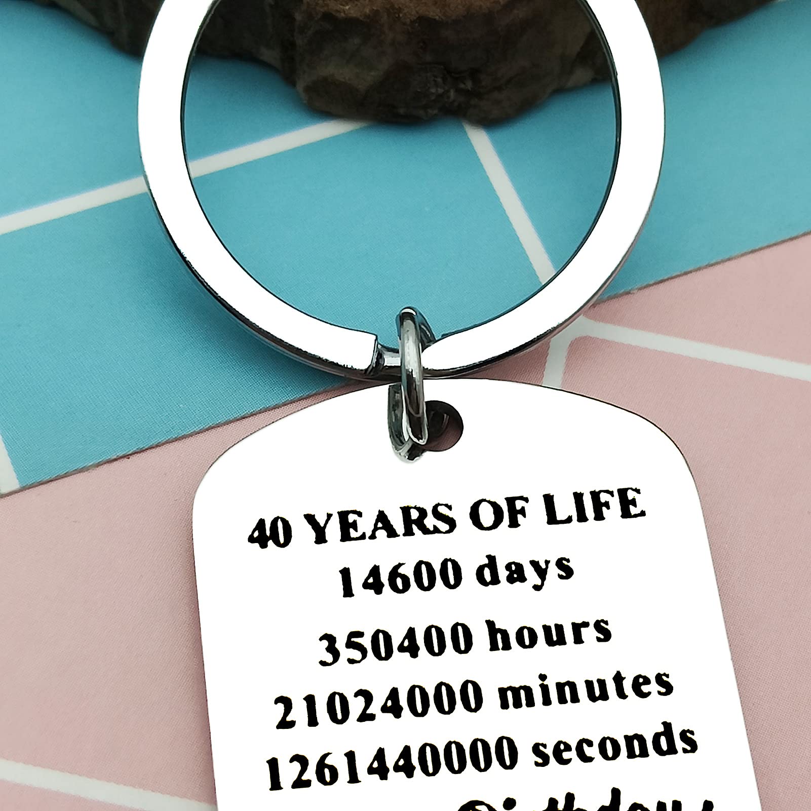 40th Birthday Keychain for Women & Men - Personalized Keepsake Gift for Him, Her, Mom, Dad, Daughter, Son & Best Friend | Thoughtful Birthday Jewelry Present for 40 Year Olds | Perfect for Celebrations, Anniversaries & Special Occasions