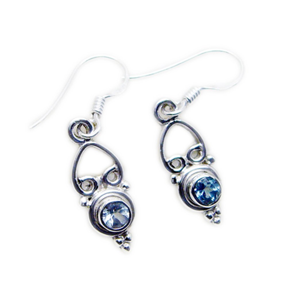 Natural Blue Topaz Earrings for Women - Sterling Silver Handmade Jewelry - Elegant Birthday Gift for Her - Perfect for Parties, Weddings & Special Occasions